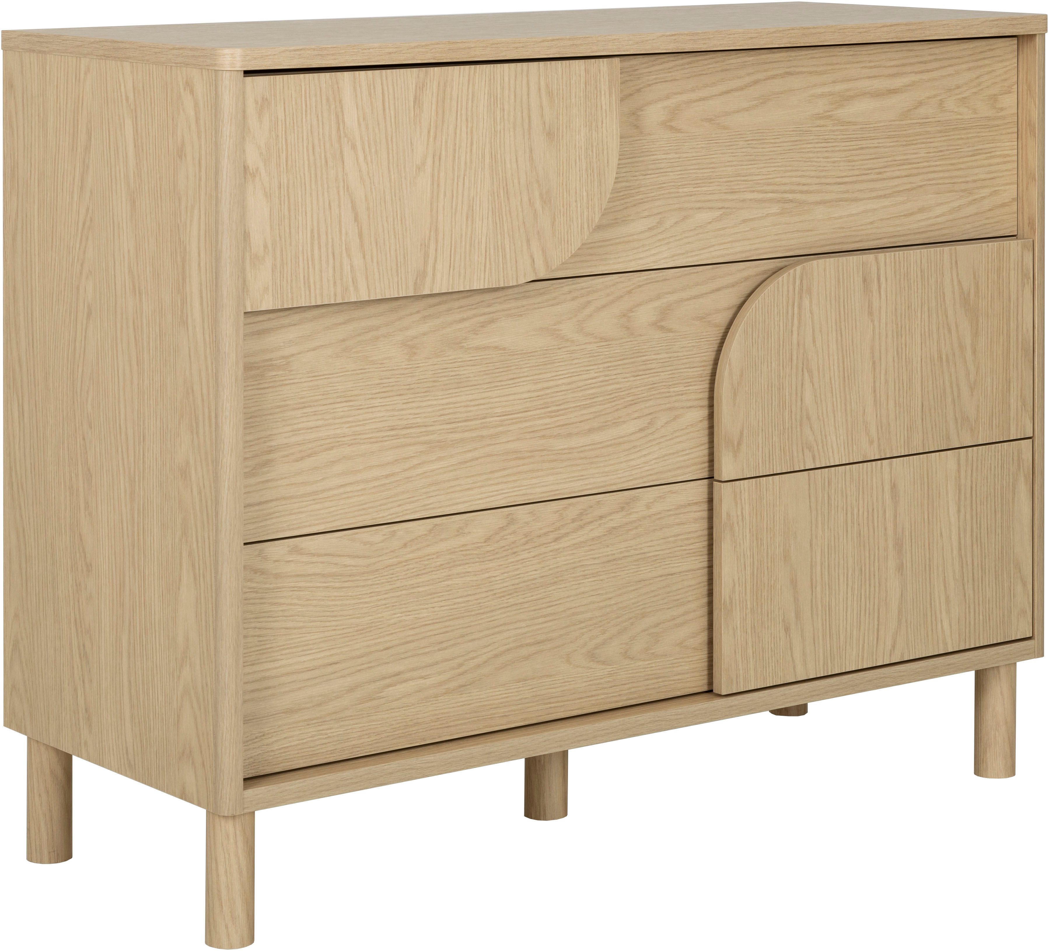 Gami Kommode GALYS Kommode 3 Schubladen, Einzigartiger grafischer Effekt auf der Front dieser Kommode