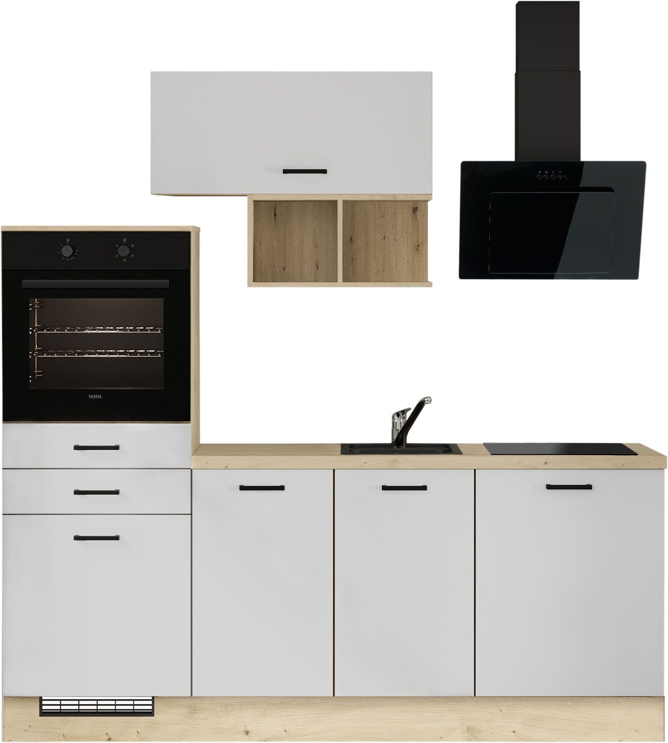 IMPULS KÜCHEN Küchenzeile München, Ausrichtung wählbar, Schubkästen mit Soft-Close, (Set), in verschiedenen Farben erhältlich, Breite 210 cm