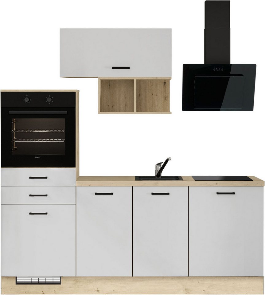 IMPULS KÜCHEN Küchenzeile München, Ausrichtung wählbar, Schubkästen mit Soft-Close, (Set), in verschiedenen Farben erhältlich, Breite 210 cm