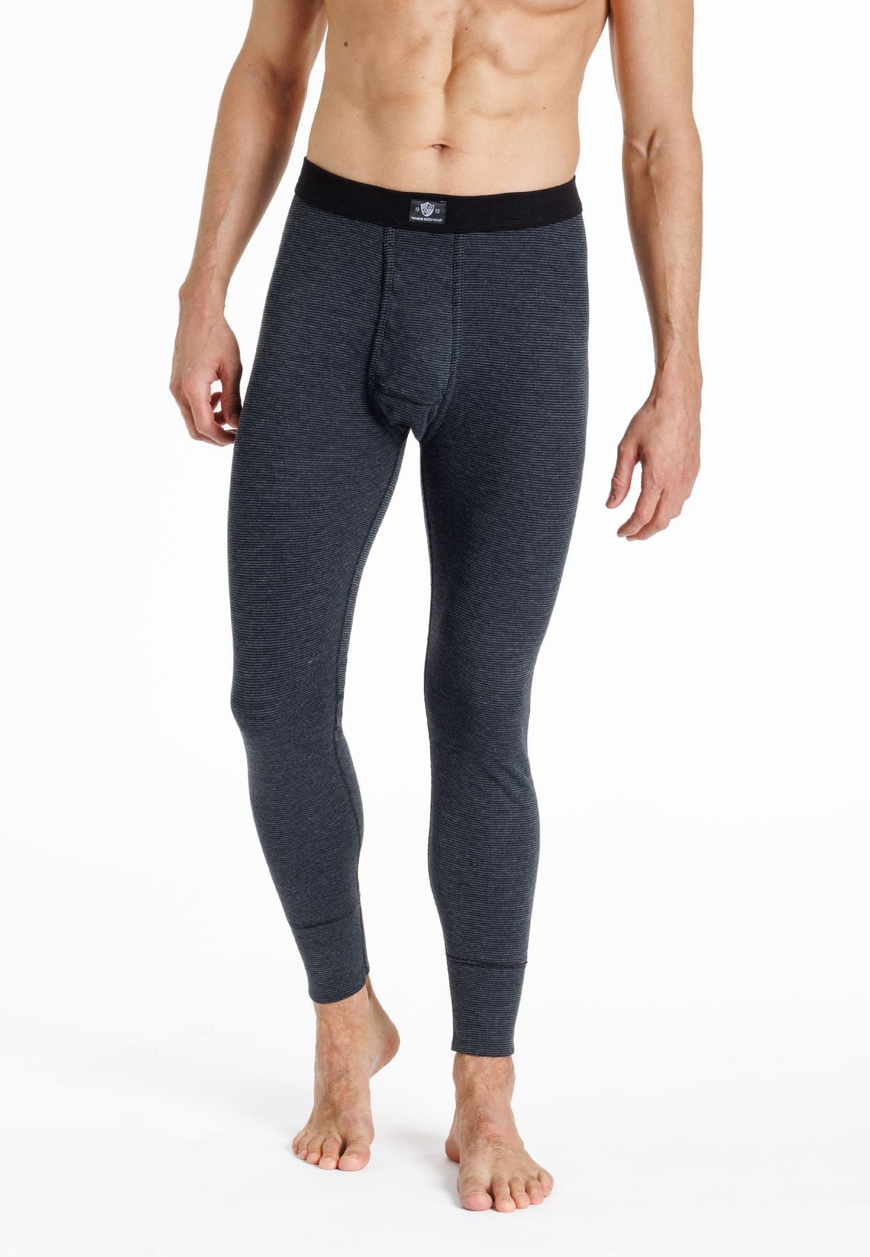 HAASIS Bodywear 1919 Lange Unterhose Herren Hose lang m. Eingriff Clima Comfort 77293071-schwarz (Packung, 1-St., 2er Pack) Pflegeleichte Hose lang, Weichbund, m. Eingriff