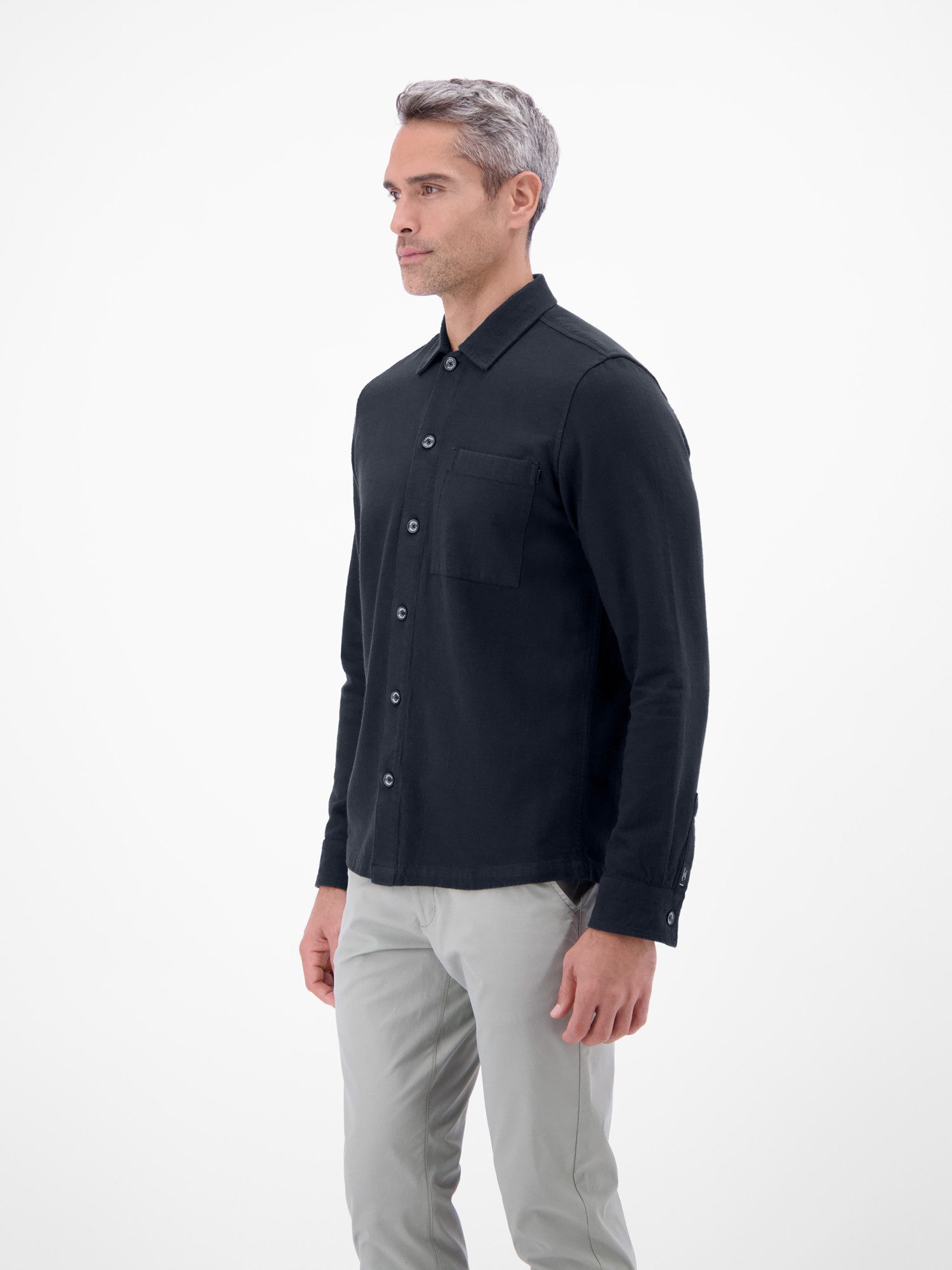 LERROS Langarmhemd Overshirt aus 100 % Baumwolle, unifarben
