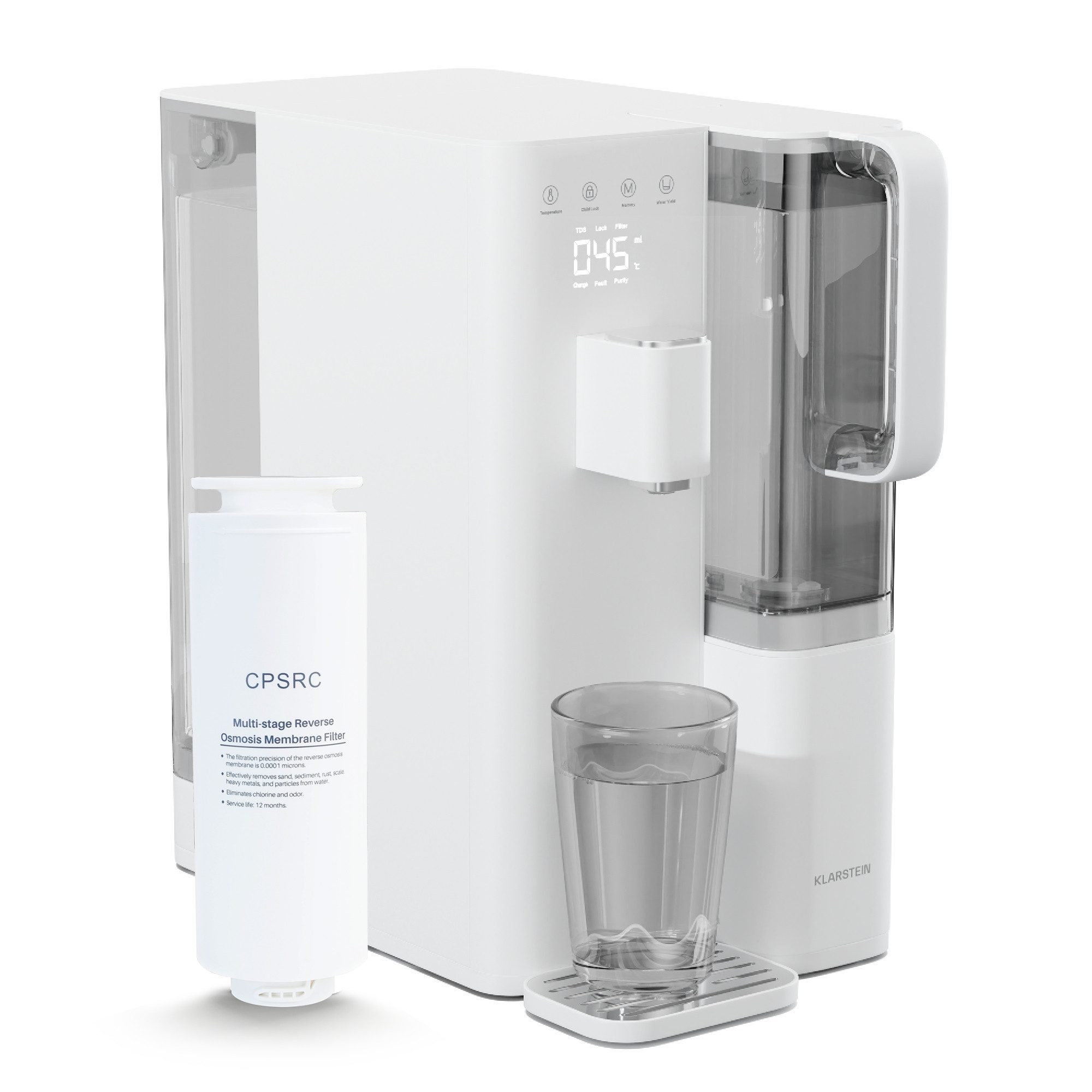 Klarstein Wasserfilter VitalPour, Zubehör für VitalPour, Wasseraufbereiter 5 L Touch-Panel 5-stufige Filtration