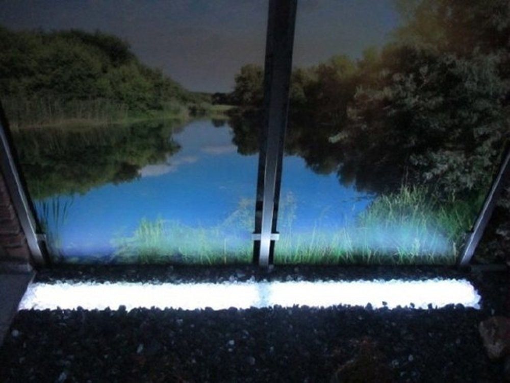 XENON LED Außen-Wandleuchte Gabionen Leuchte LED 360 Grad 1m kalt weiß, LED Röhre T8, Kalt Weiß, Dimmbar Ja