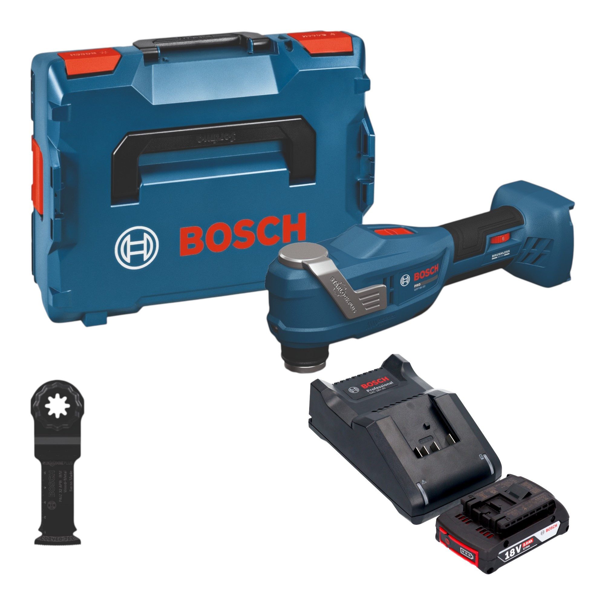 Bosch Professional Akku-Multifunktionswerkzeug GOP 18V-30 Akku Multifunktionswerkzeug 18 V Starlock Plus Brushless