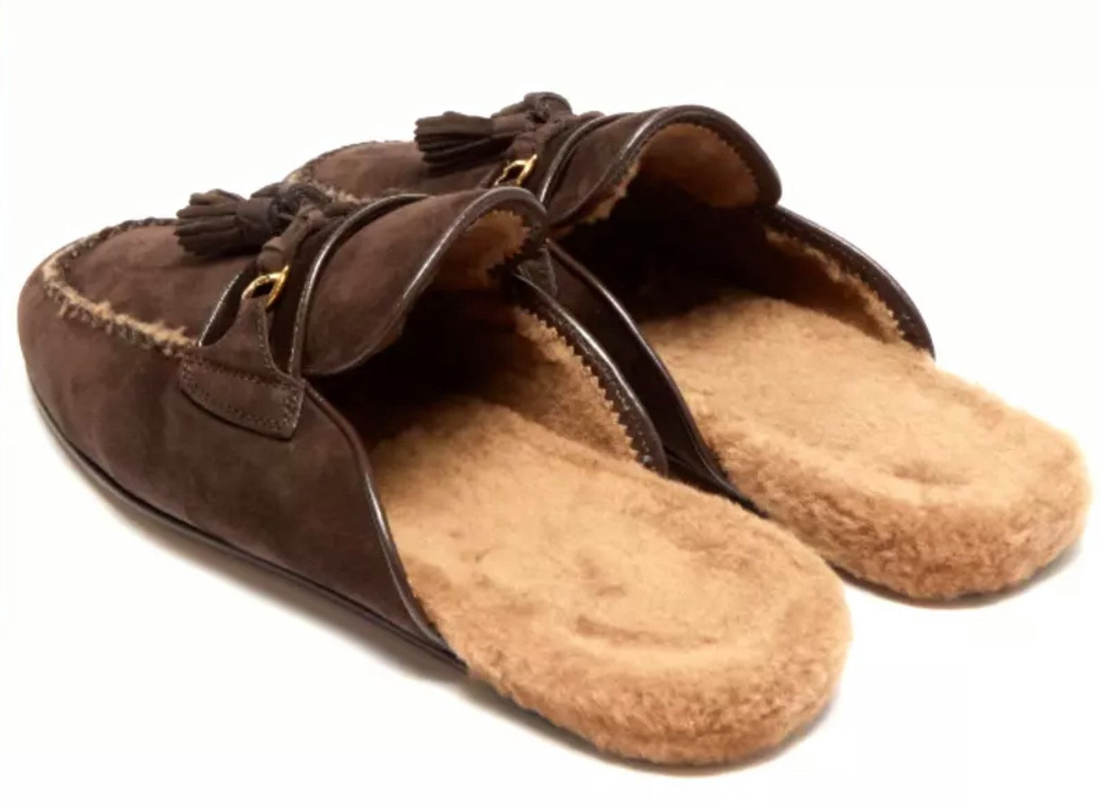 Tom Ford Lammfell Stephan Schuhe Tassel Mokassins Loafer Lederlaufsohle, Zierquasten aus Leder, Mokassin-inspirierte Nähte
