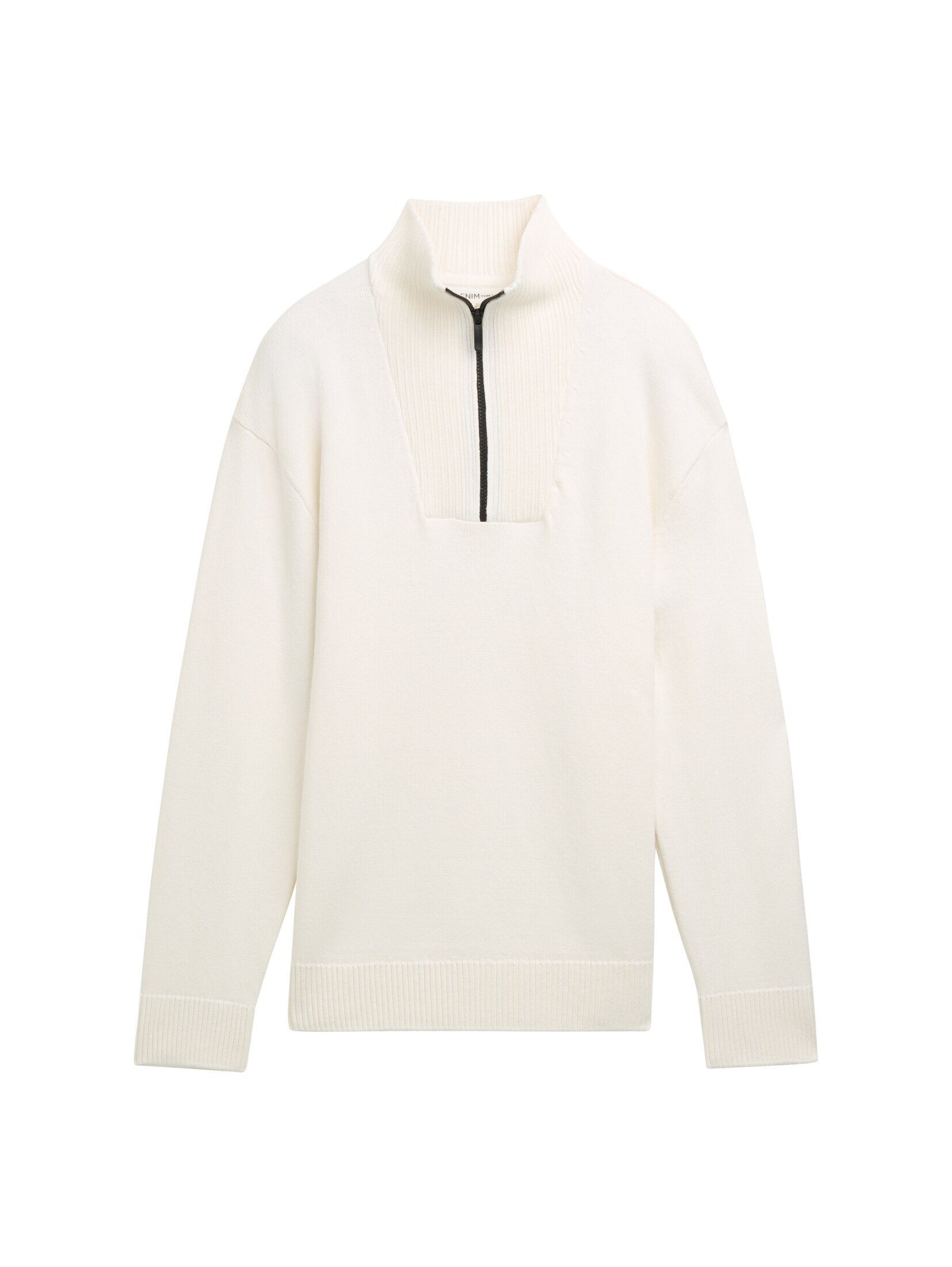 TOM TAILOR Denim Strickpullover Pullover & Strickjacken Relaxed Troyer Stri günstig online kaufen