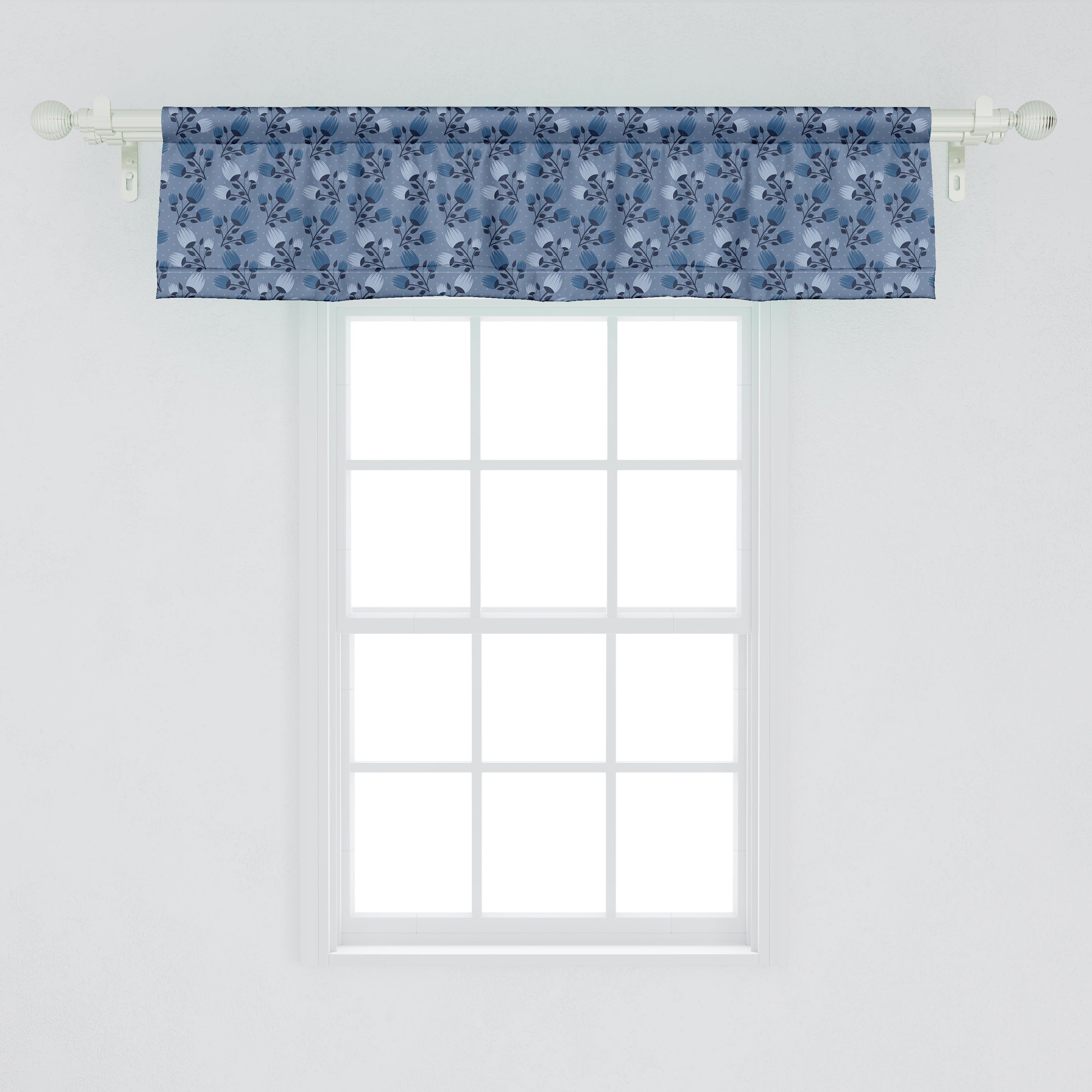 Scheibengardine Vorhang Volant für Blumen Dekor Blumen in kalten Stangentasche, Tönen Küche mit Pastell Abakuhaus, Microfaser, Schlafzimmer