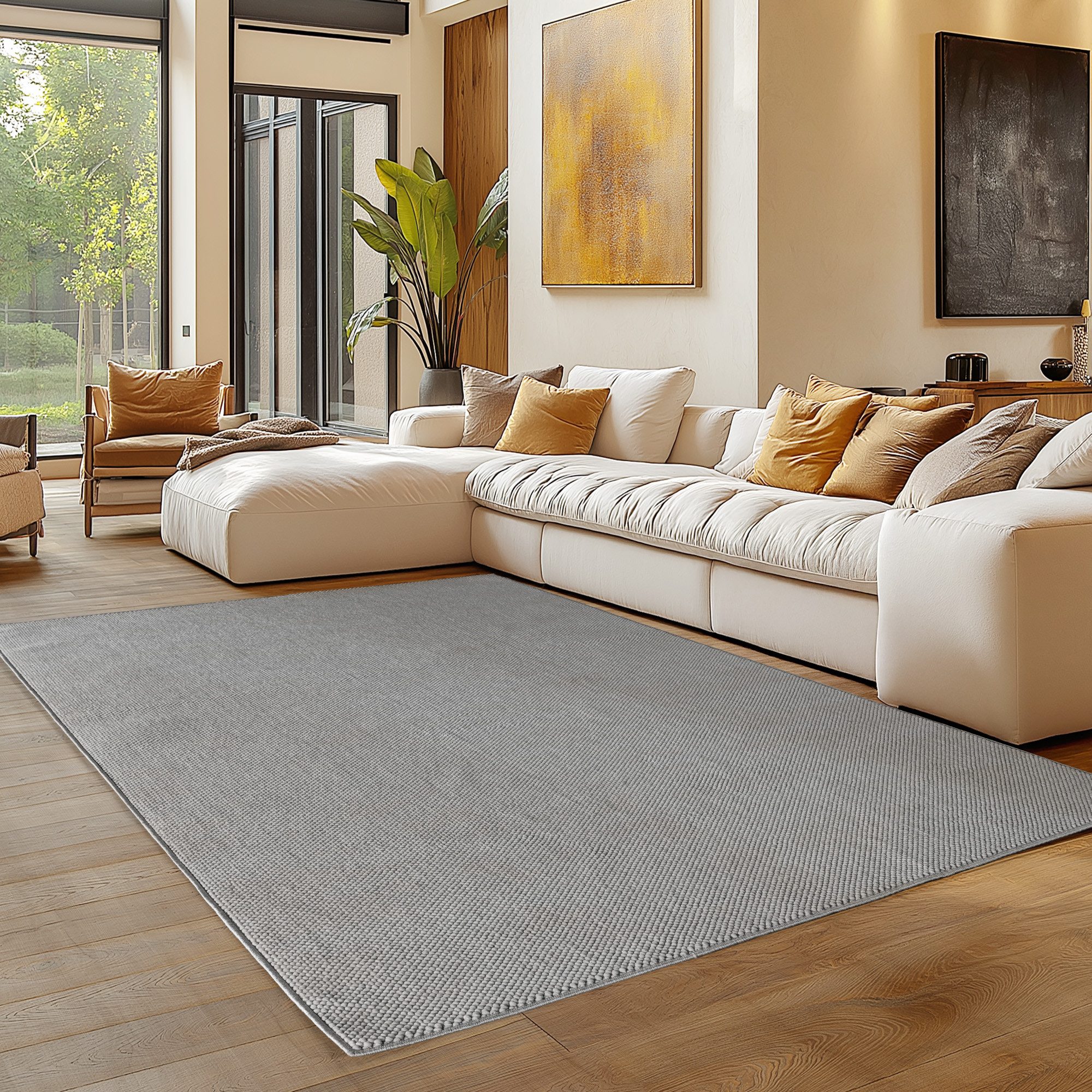 Carpettex Designteppich Einfarbig Boucle Loop, Rechteckig, Höhe: 7 mm, Tepp günstig online kaufen