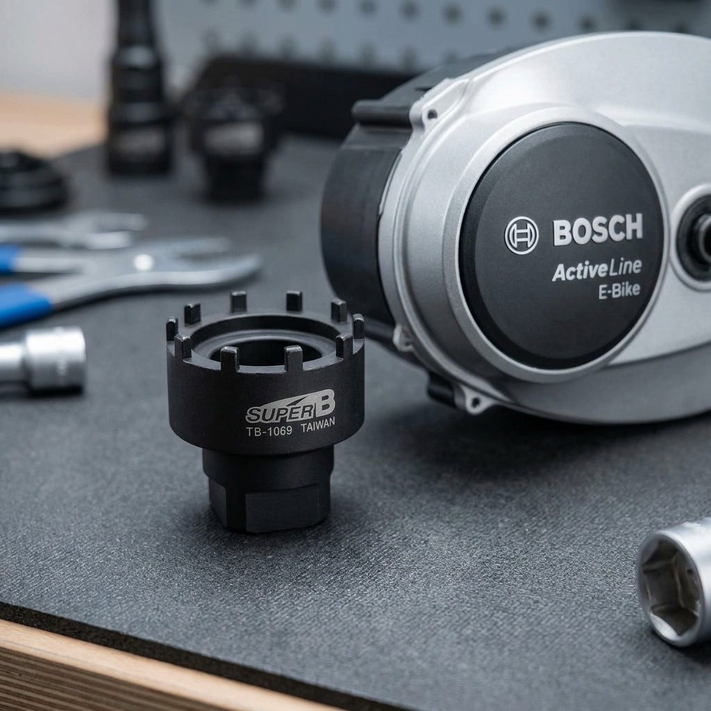 SUPER B Kettenschaltung SuperB TB-1069 Lockring-Werkzeug - CNC-gefräst für Bosch Active Line