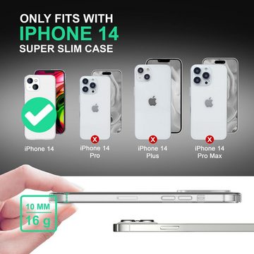 Nalia Smartphone-Hülle Apple iPhone 14, Klare Hybrid Hülle / Harte Rückseite / Kratzfest / Super Transparent