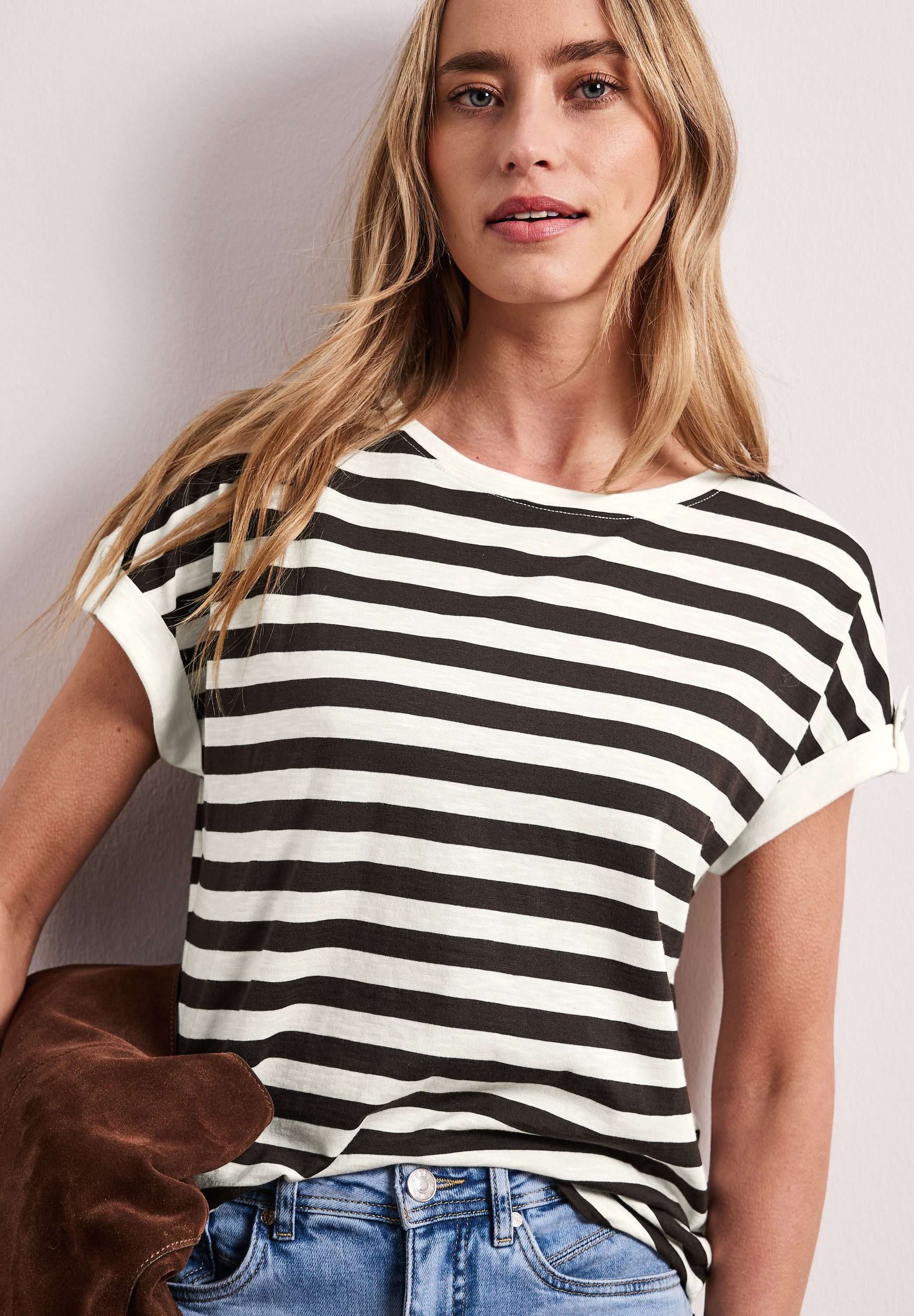 STREET ONE Shirttop Sommershirt mit Streifen