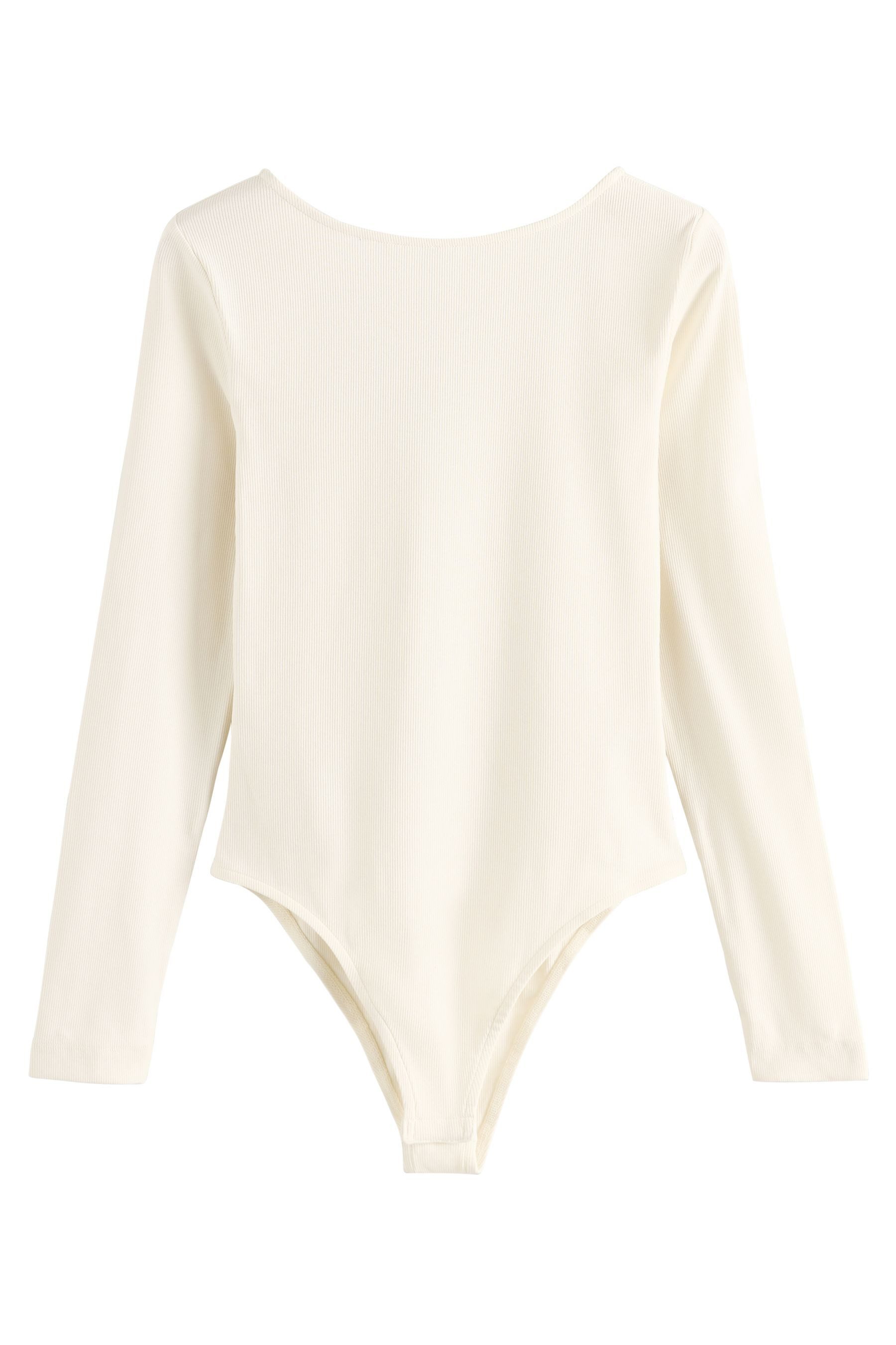 Blusenshirt Langärmeliger Bodysuit mit U-Rückenausschnitt