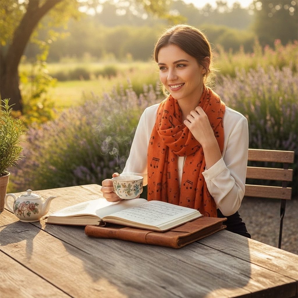 mugesh Schal Schal Notenmotive, (1-St), für Musikerinnen und Musiker