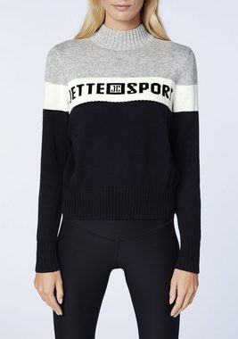 JETTE SPORT Strickpullover mit Logo-Schriftzug