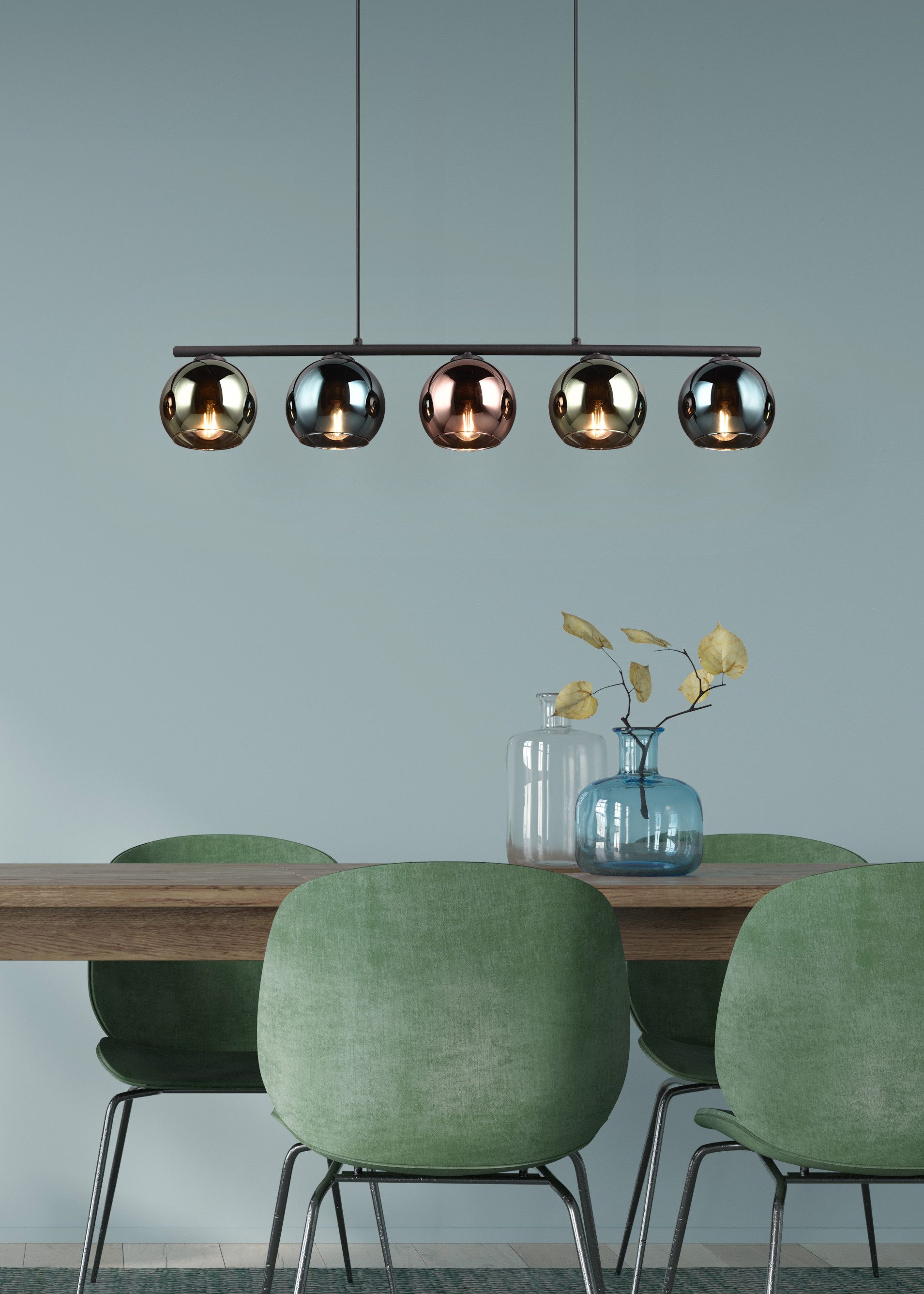 Reality Leuchten Pendelleuchte SHELDON, Hängelampe 5-flammig exkl 5x E14 ma günstig online kaufen