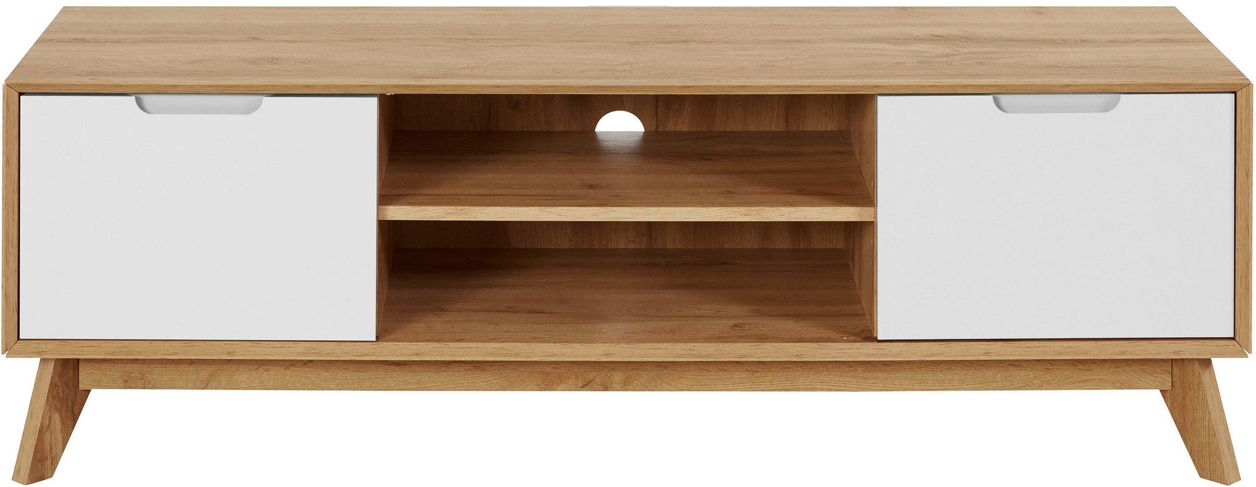 freiraum Lowboard Essen, in Weiß/Natur Spanplatte/MDF - 135x45x40cm (BxHxT)