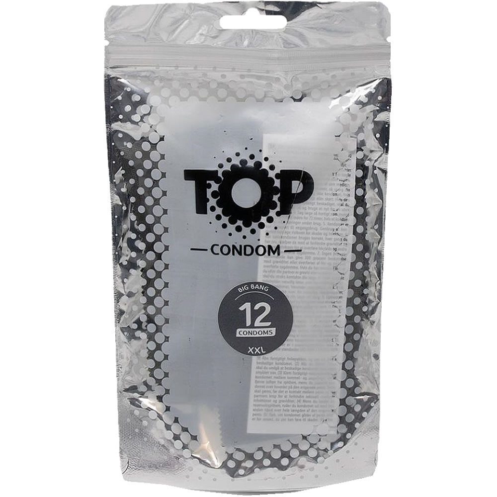 TOP Condoms XXL-Kondome Big Bang (XXL) Beutel mit, 12 St., extra große Kondome, Kondome mit mehr Komfort für große Größen