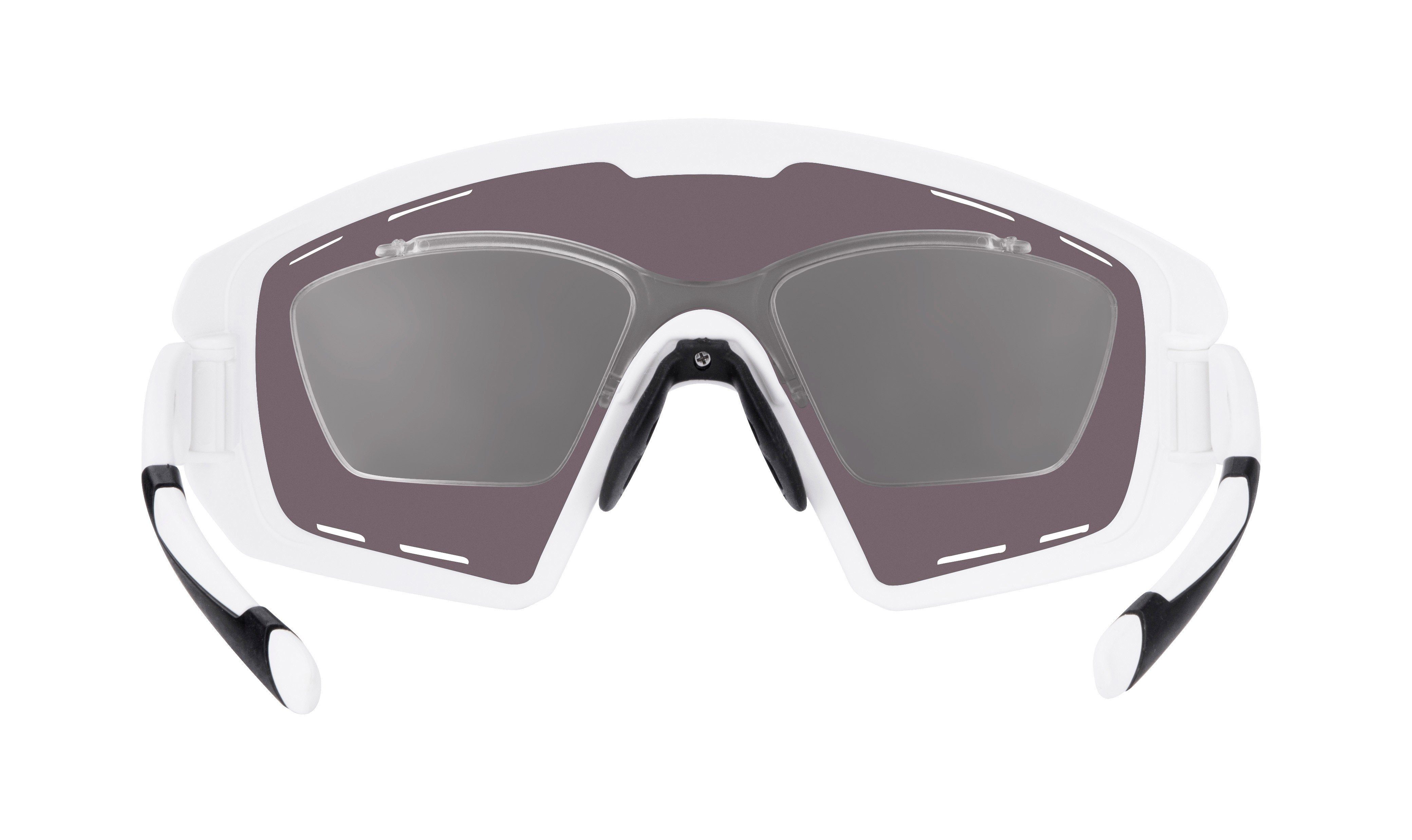Laserlinse weiß-matt-blaue Fahrradbrille F PLUS FORCE OMBRO Sonnenbrille