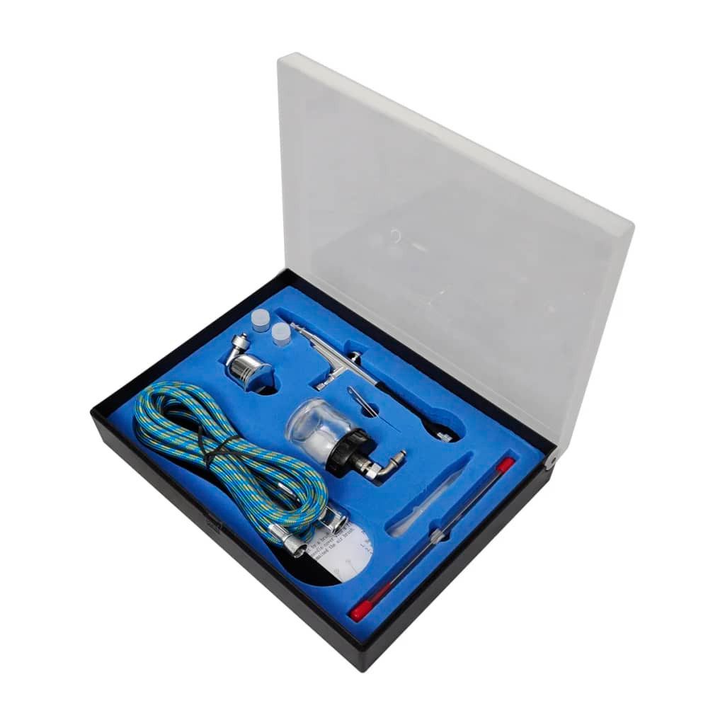 vidaXL Kompressor Profi Airbrush Komplett-Set mit 2 Pistolen