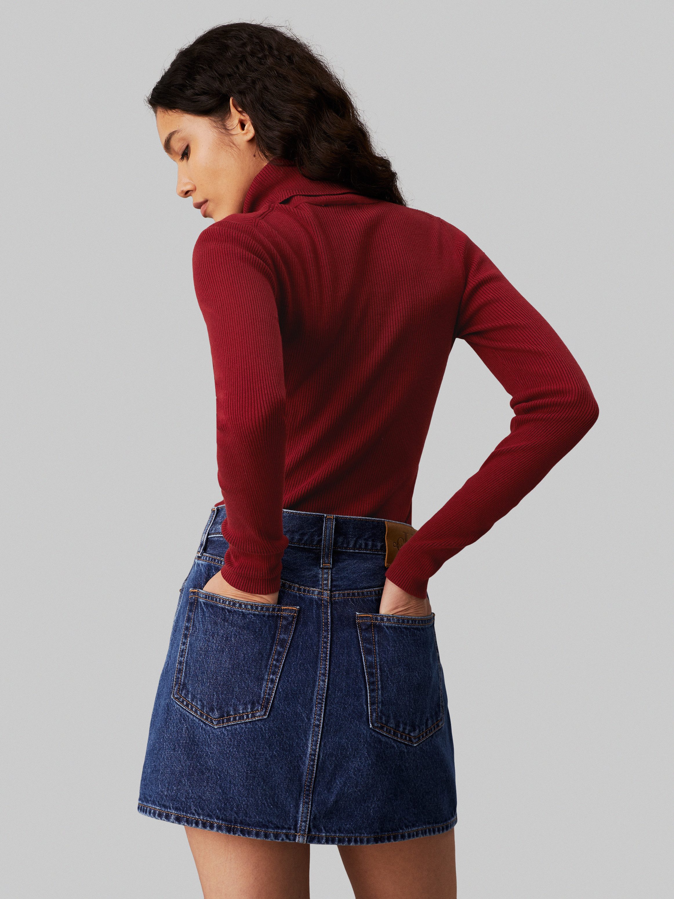 Calvin Klein Jeans Rollkragenpullover WOVEN LABEL günstig online kaufen