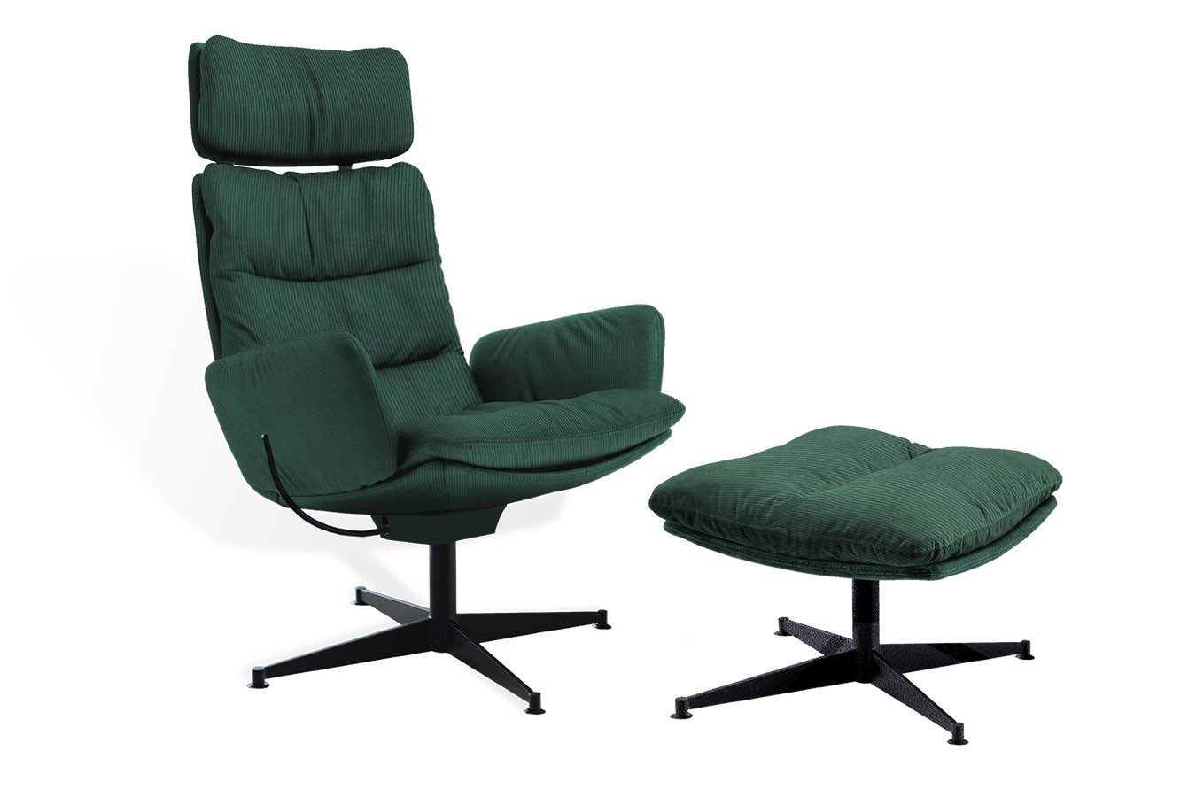 KFF Bartisch Ottomane Arva Lounge Cord grün