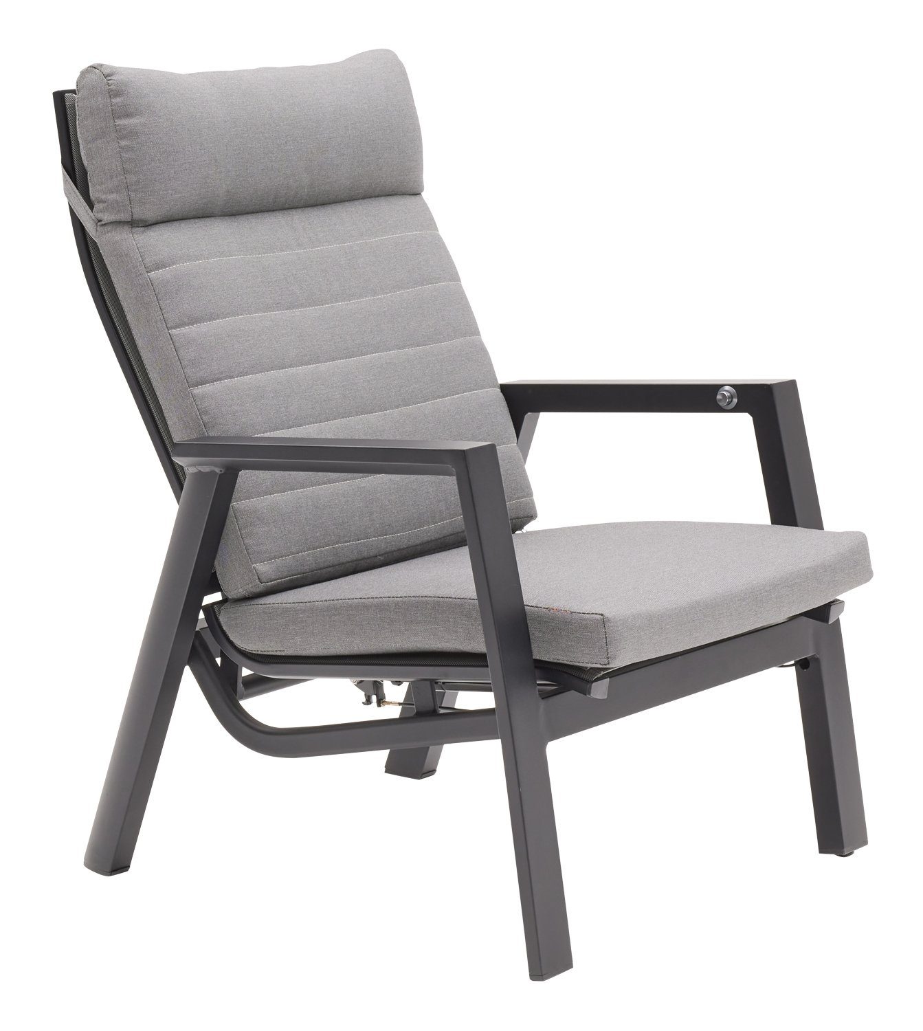 und Sitz- Anthrazit, 82 Grau, mit ASCELLA, B verstellbar, MONDO Aluminium, Rückenlehne Gartensessel cm, Rückenkissen