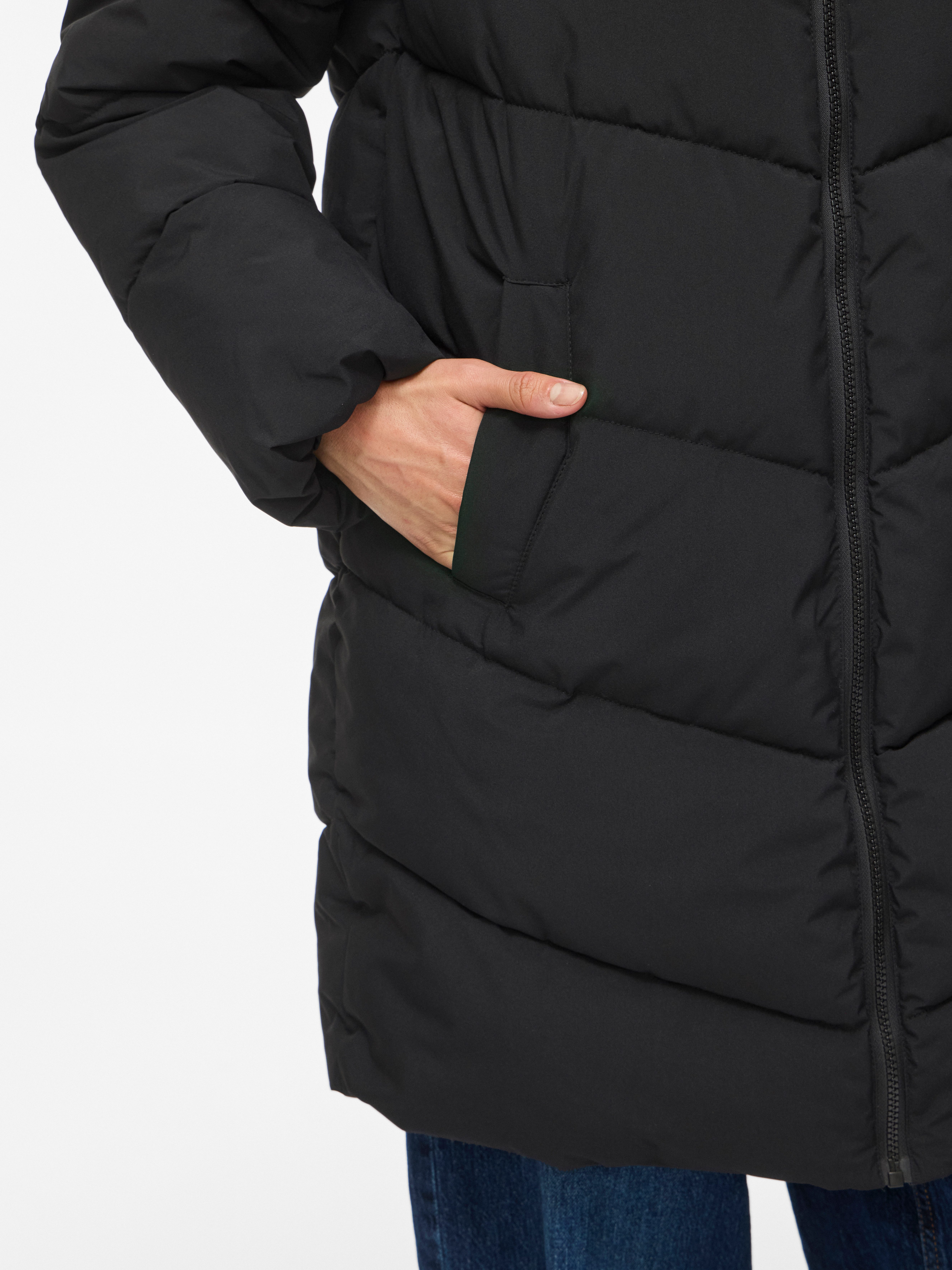 Vila Steppmantel VILAVENDER L/S HOOD PUFFER/TB/RK Kunstfaser – Bild 2 von 5