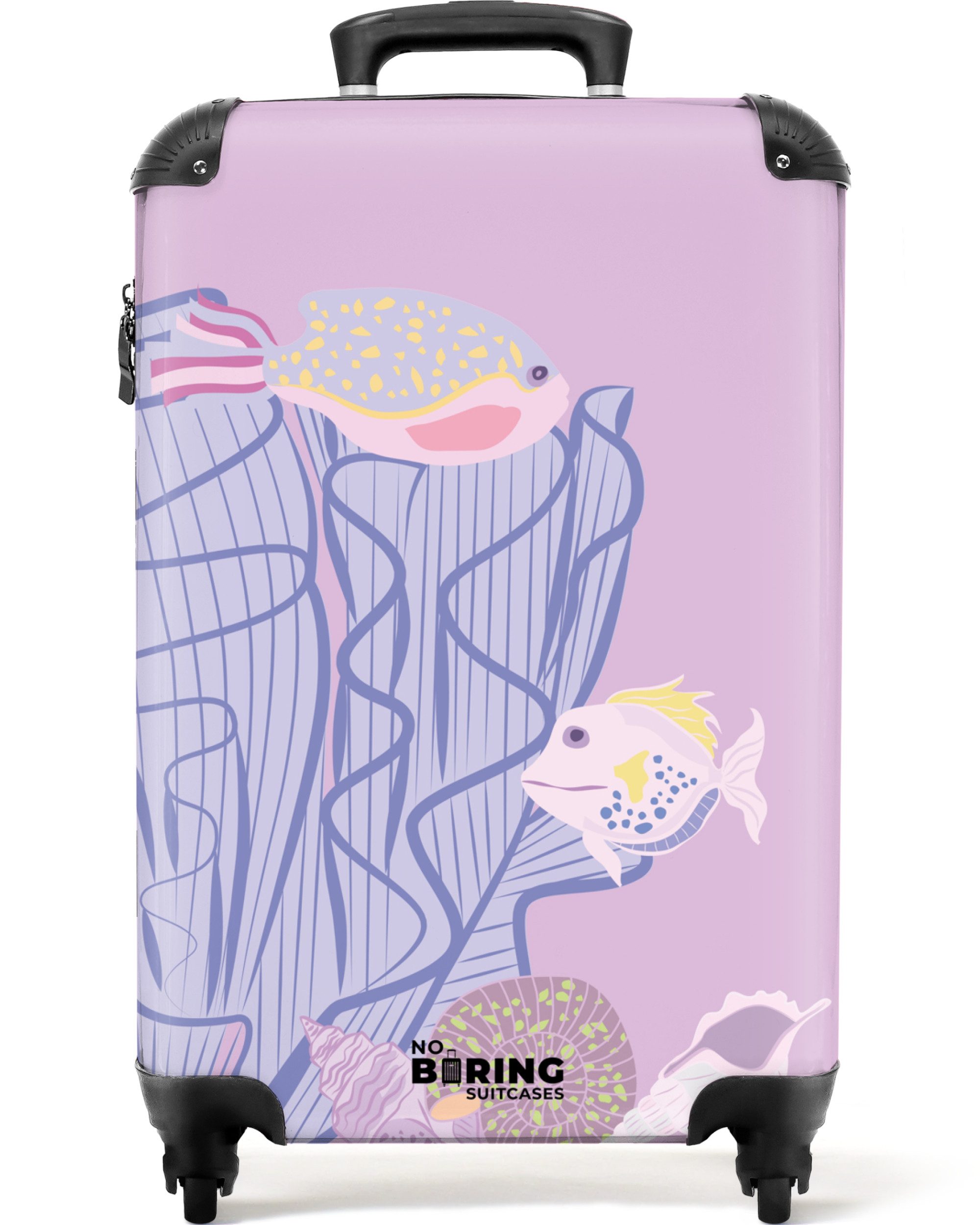 NoBoringSuitcases.com© Hartschalen-Trolley Rosa mit Fischen und günstig online kaufen