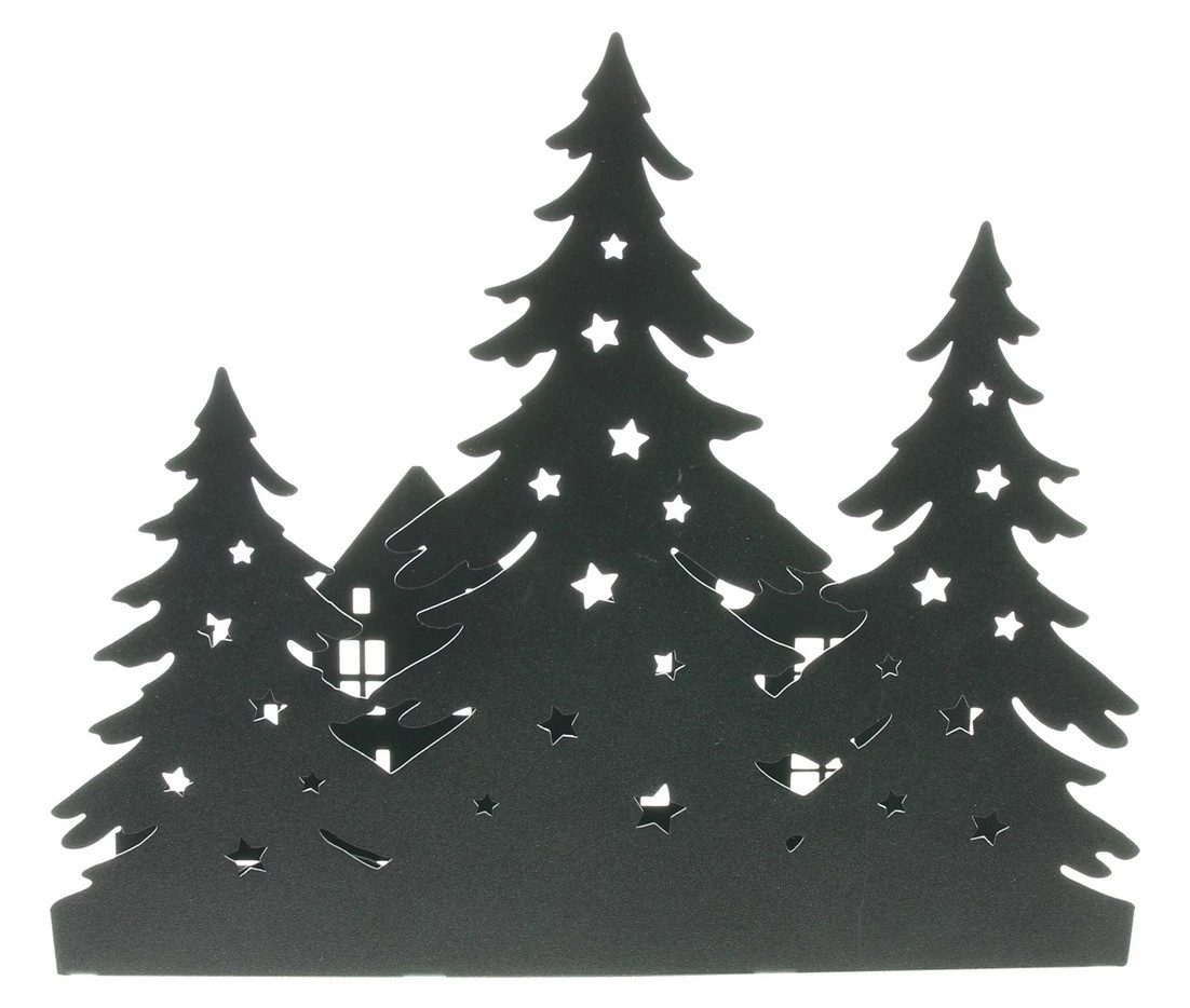 Home-trends24.de Teelichthalter Häuser Bäume Winter Weihnachten Beleuchtung Deko Kerzen – Bild 3 von 4
