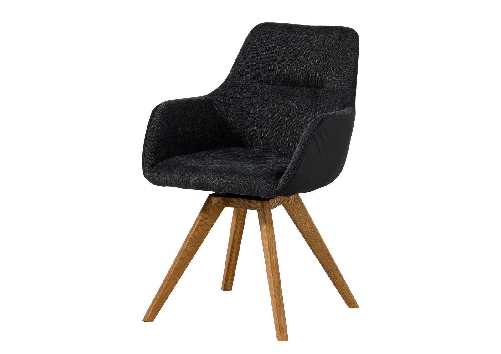 Massivmoebel24 Polsterstuhl TACOMA, Drehstuhl Wildeiche 56x60x87 schwarz TACOMA #11