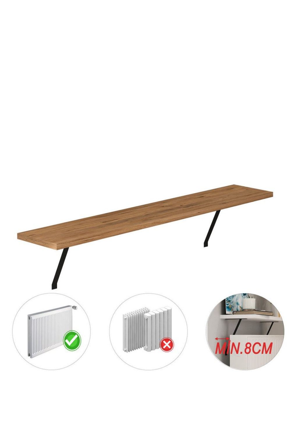 ibonto Ablageregal Heizkörperregal ohne Bohren Ablage für Wohnzimmer, Bad, günstig online kaufen