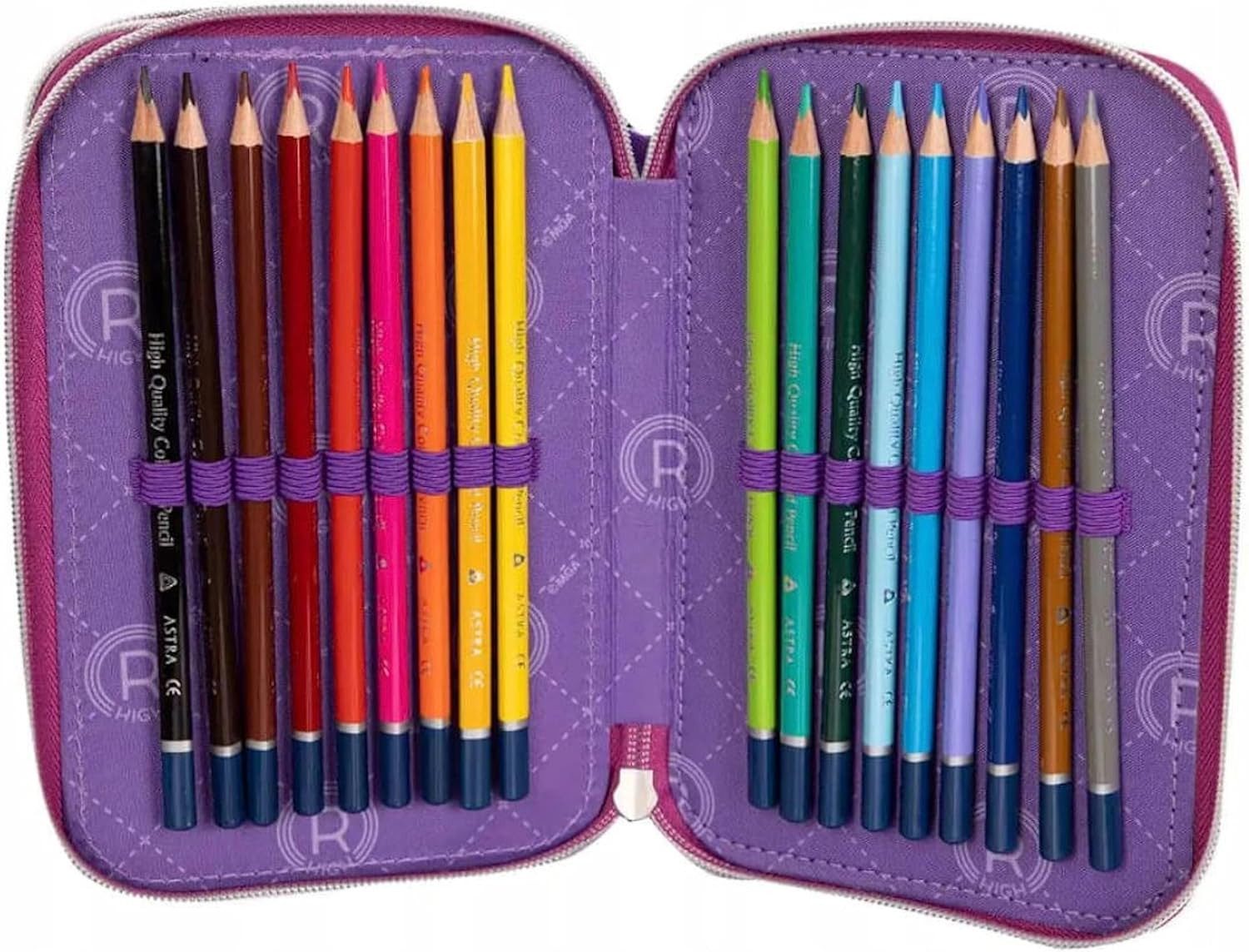 GOLDKIDS Federmäppchen Federtasche 3-fache Mädchen Rainbow High, (Silver Style Motiv Federmäppchen 46-teilig, 1-tlg., gefüllte Schüleretui Stifte und), Pinsel inkl.hausaugabenheft Federbox Etui Schul-Etui