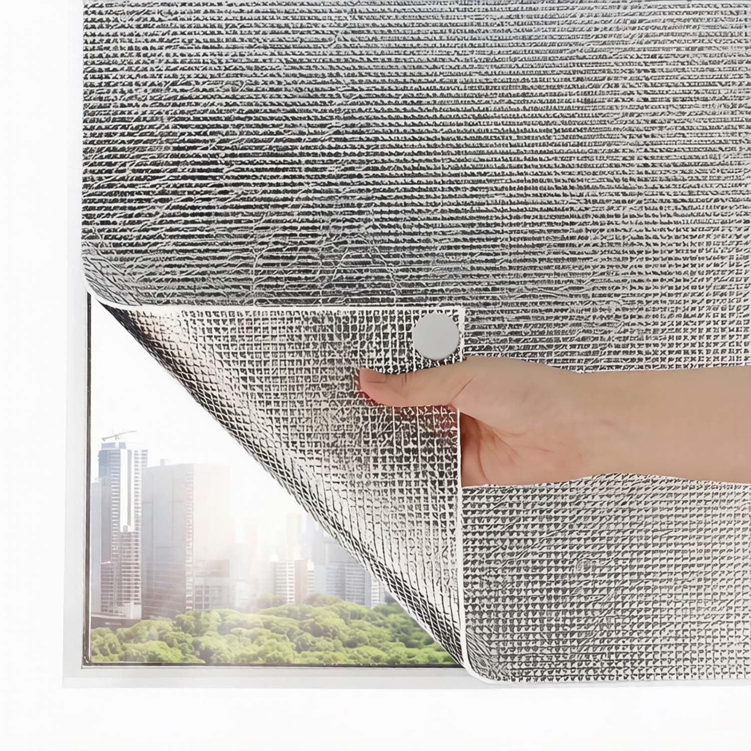 Diwzbyn Sonnenschutz-Fensterfolie für Glasfenster Wärmedämmfolie Fenster 8mm Doppelte Aluminiumblasen