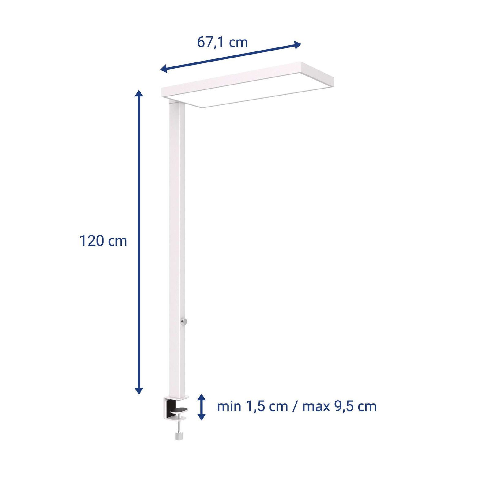 MAUL Stehlampe MAUL Standleuchte MAULjura LED 4.000 K dimmbar Klemmfuß 121 cm weiß, LED wechselbar