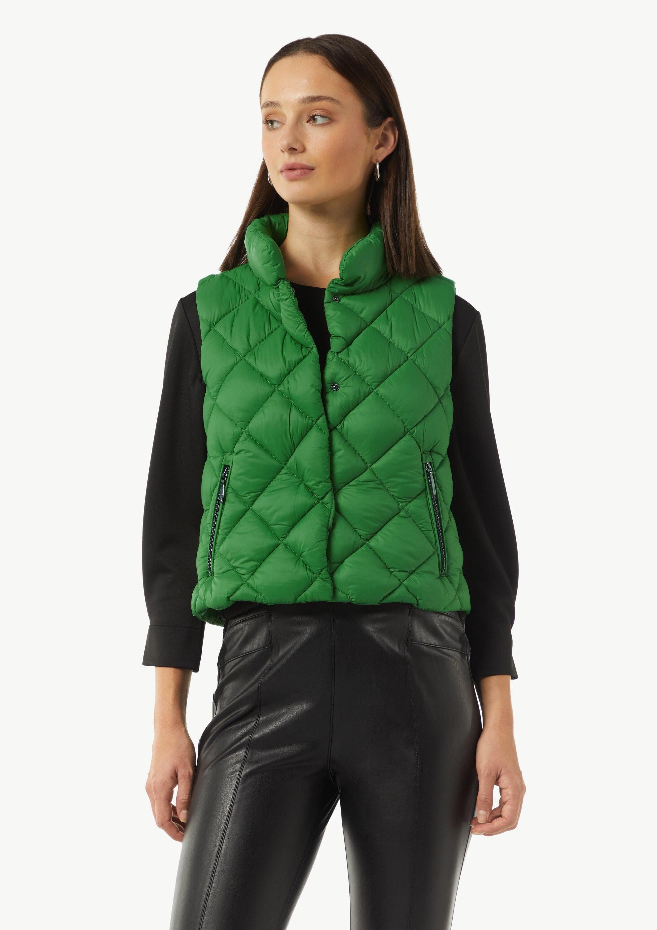 comma Outdoorjacke Outdoor-Weste Boxy Steppweste mit Stehkragen