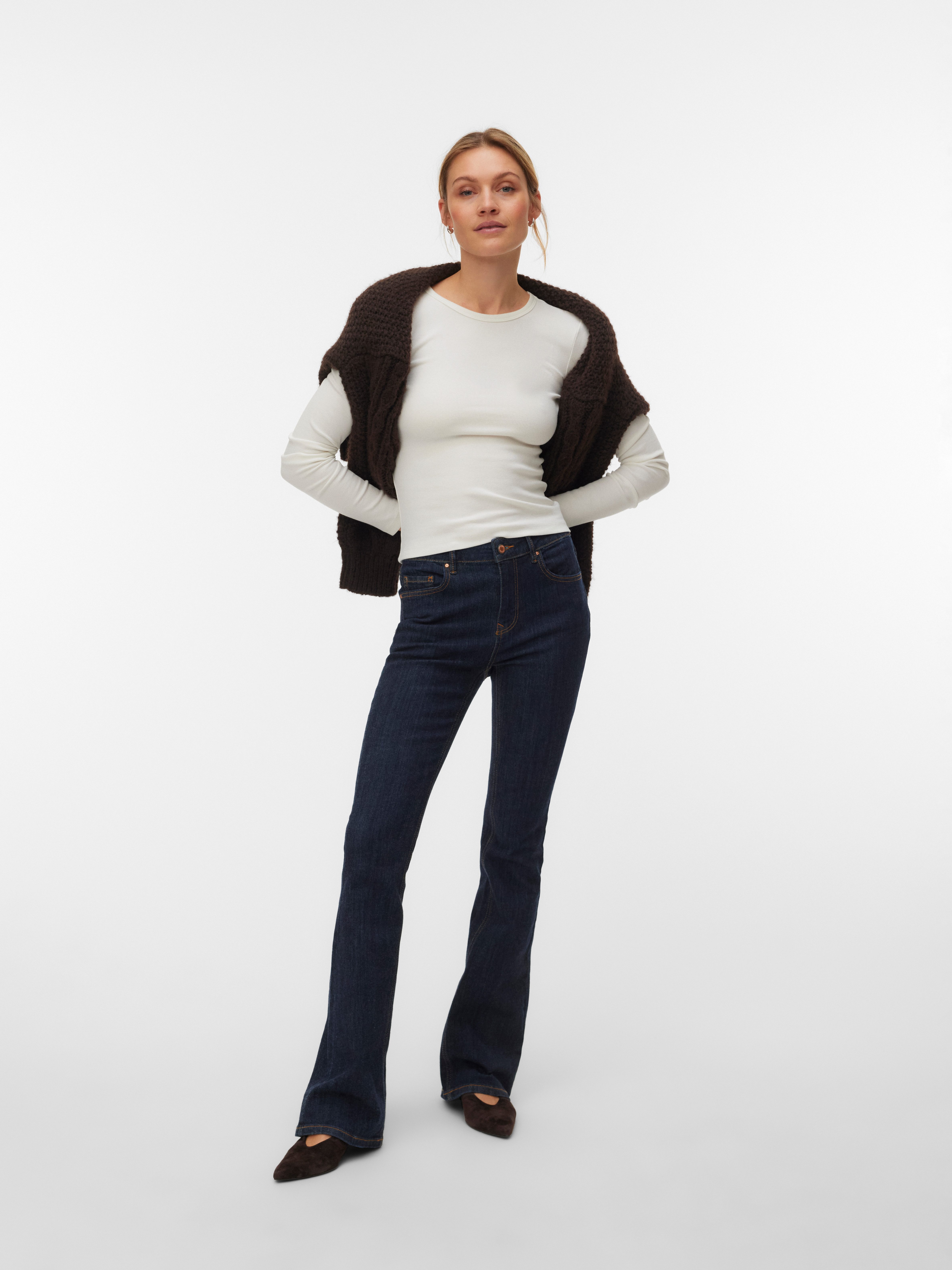 Vero Moda Bootcut-Jeans VMFLASH MR FLARED JEANS LI3190 NOOS Baumwollmischung, flared fit, regular waist