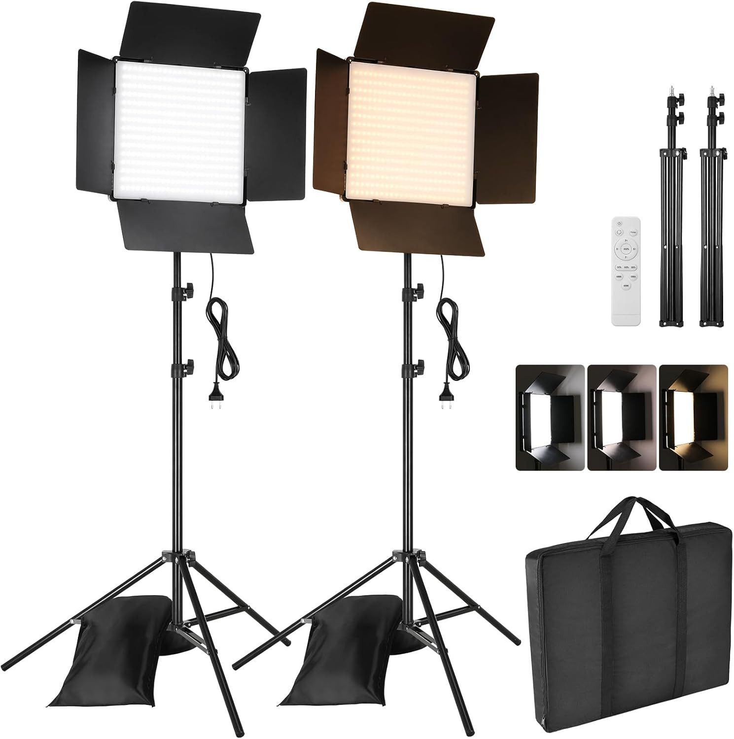 TLGREEN Videoleuchte 2-Pack zweifarbige Studioleuchten