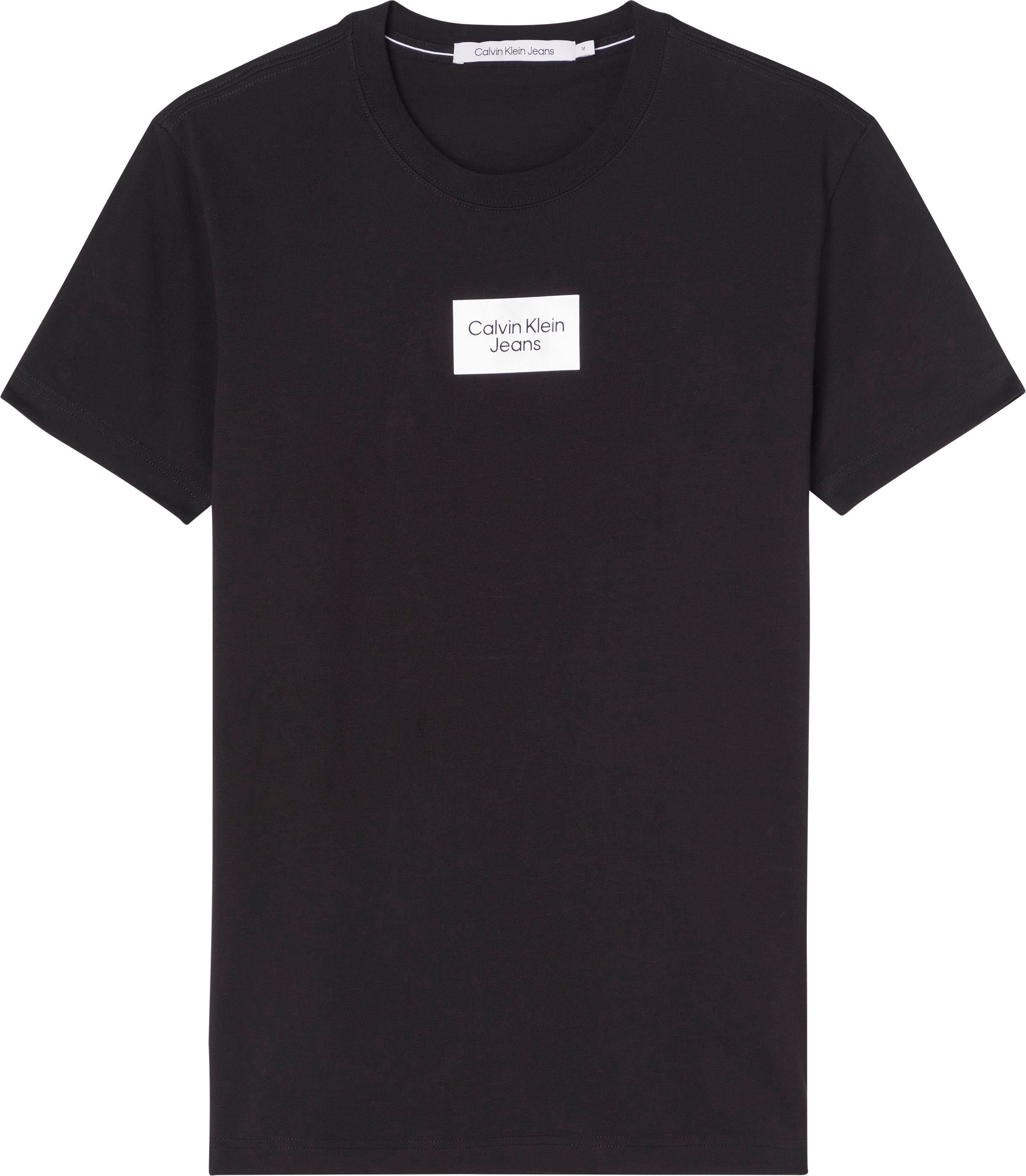 Jeans T-Shirt TEE Black Calvin CENTER BOX mit SMALL Logodruck Ck Klein