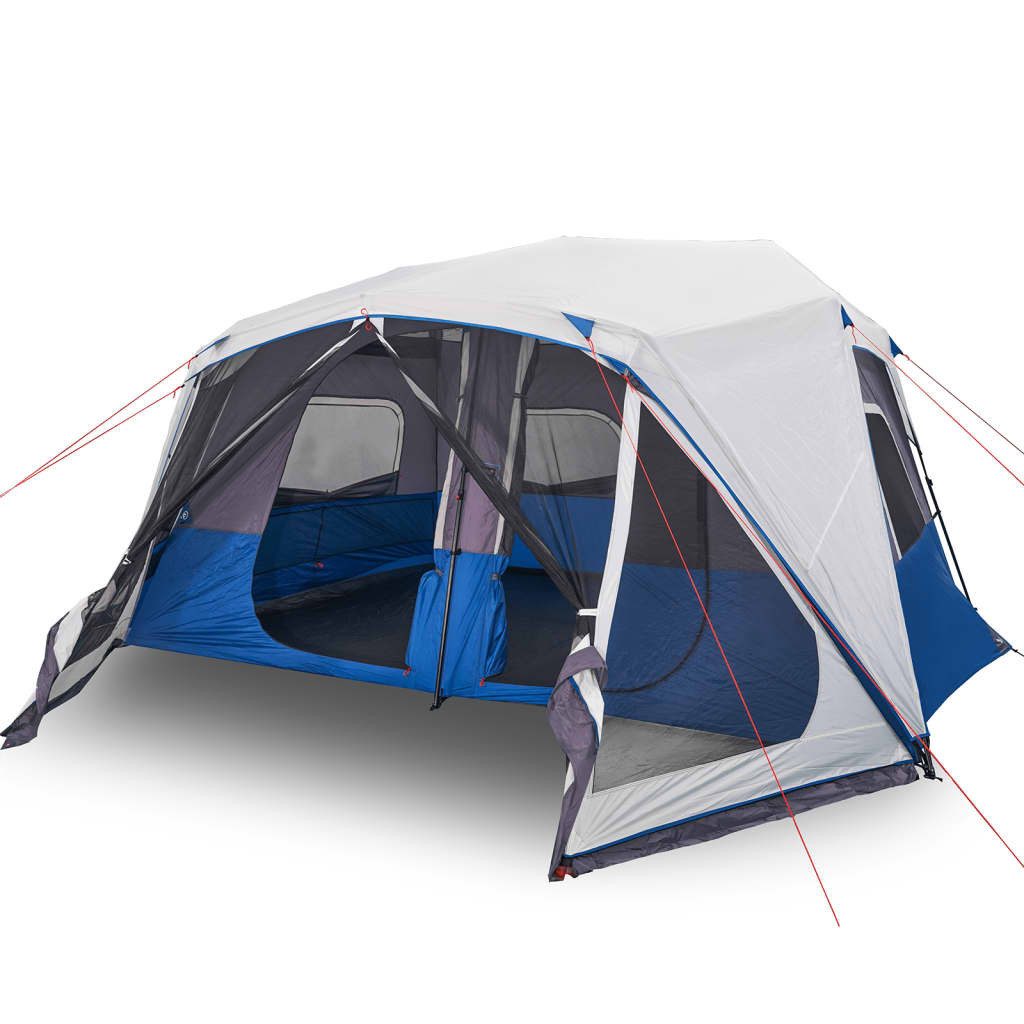 vidaXL Tunnelzelt Familienzelt mit LED 10 Personen Hellblau Quick Release, (1 tlg)