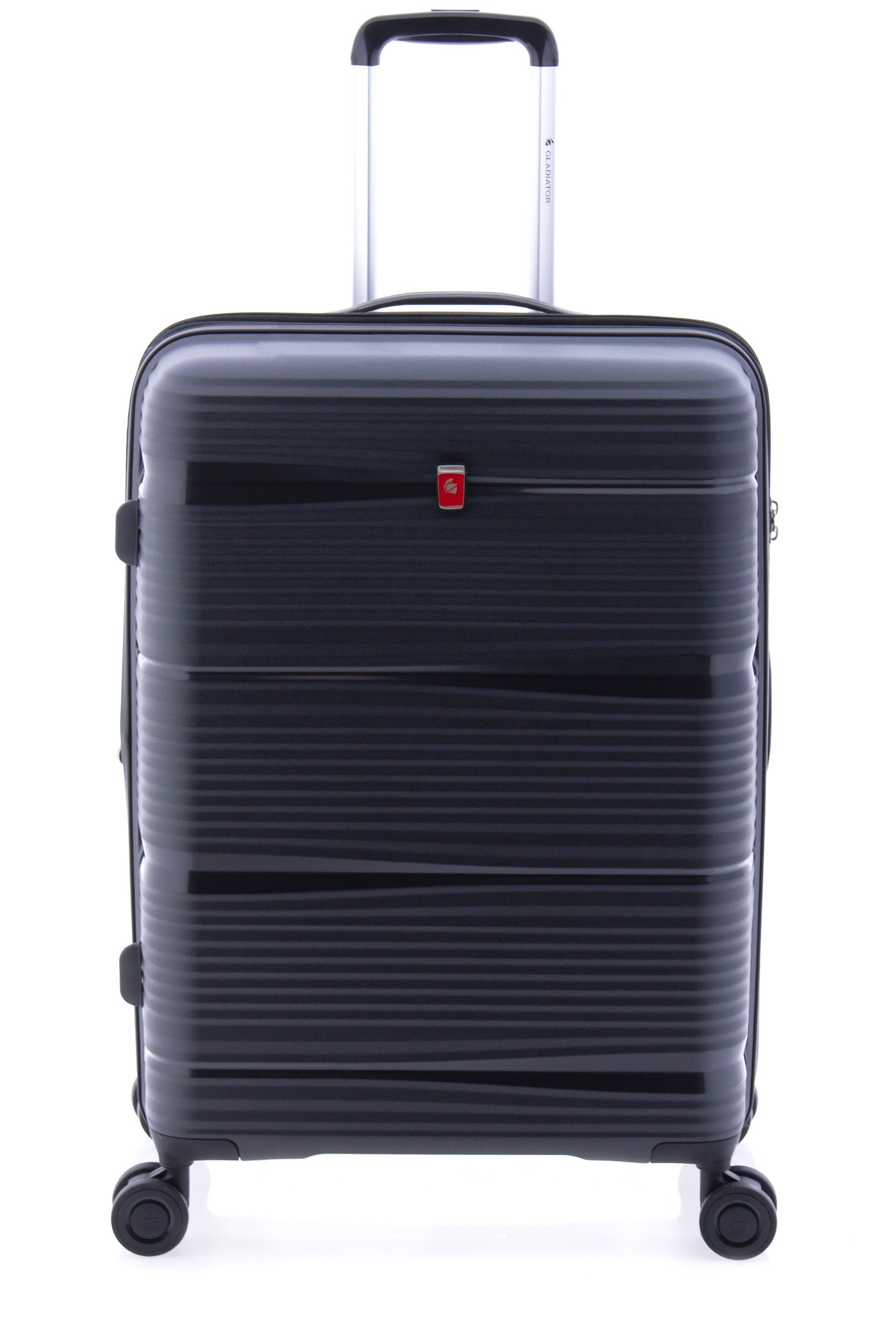 GLADIATOR Hartschalen-Trolley Koffer M - 65 cm, 4 Rollen, TSA, Dehnfalte, div. Farben
