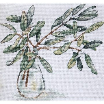 Panna Kreativset Panna Kreuzstich Set "Olivenzweige", Zählmuster, 31x21cm, (embroidery kit by Marussia)