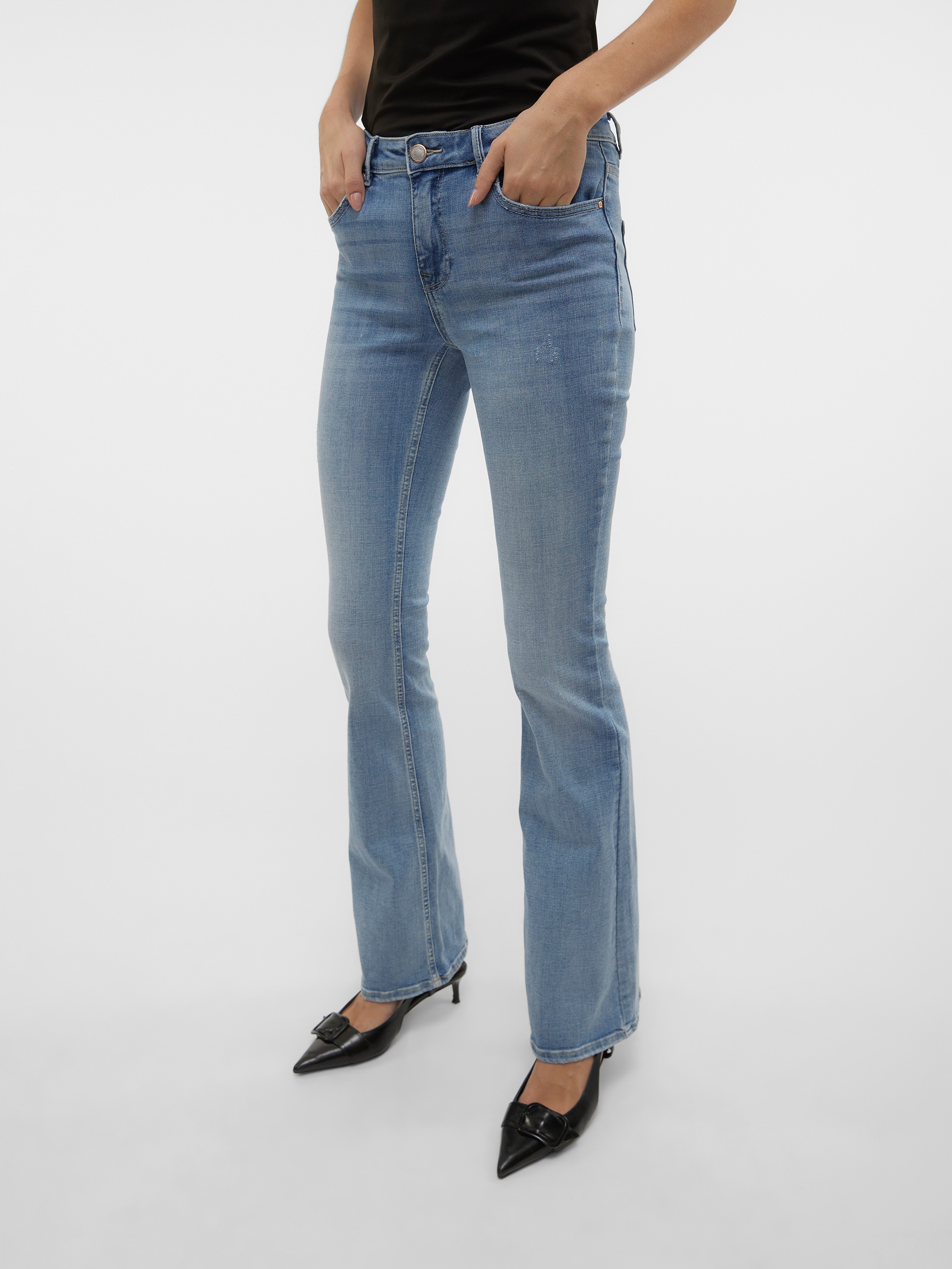 Vero Moda Bootcut-Jeans VMFLASH MR FLARED JEANS LI371 GA NOOS günstig online kaufen