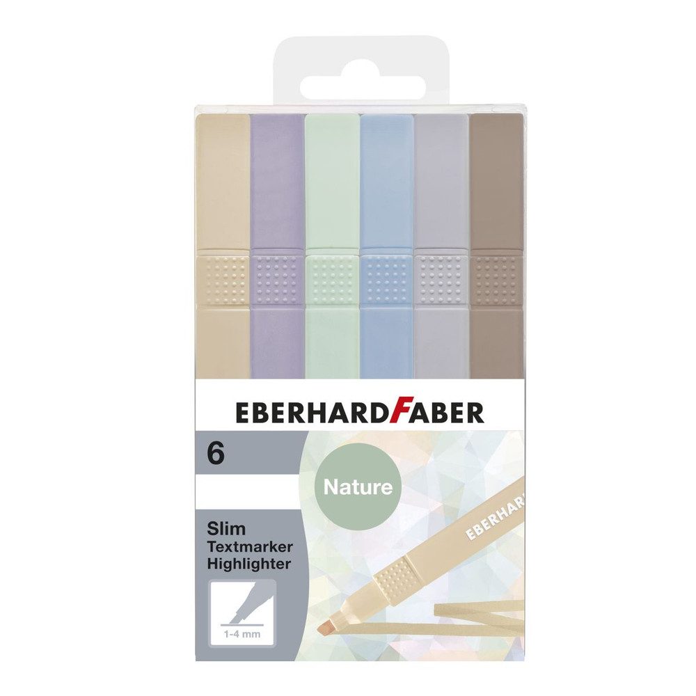 Eberhard Faber Fineliner Textmarker Slim natural shades - 6er Etui