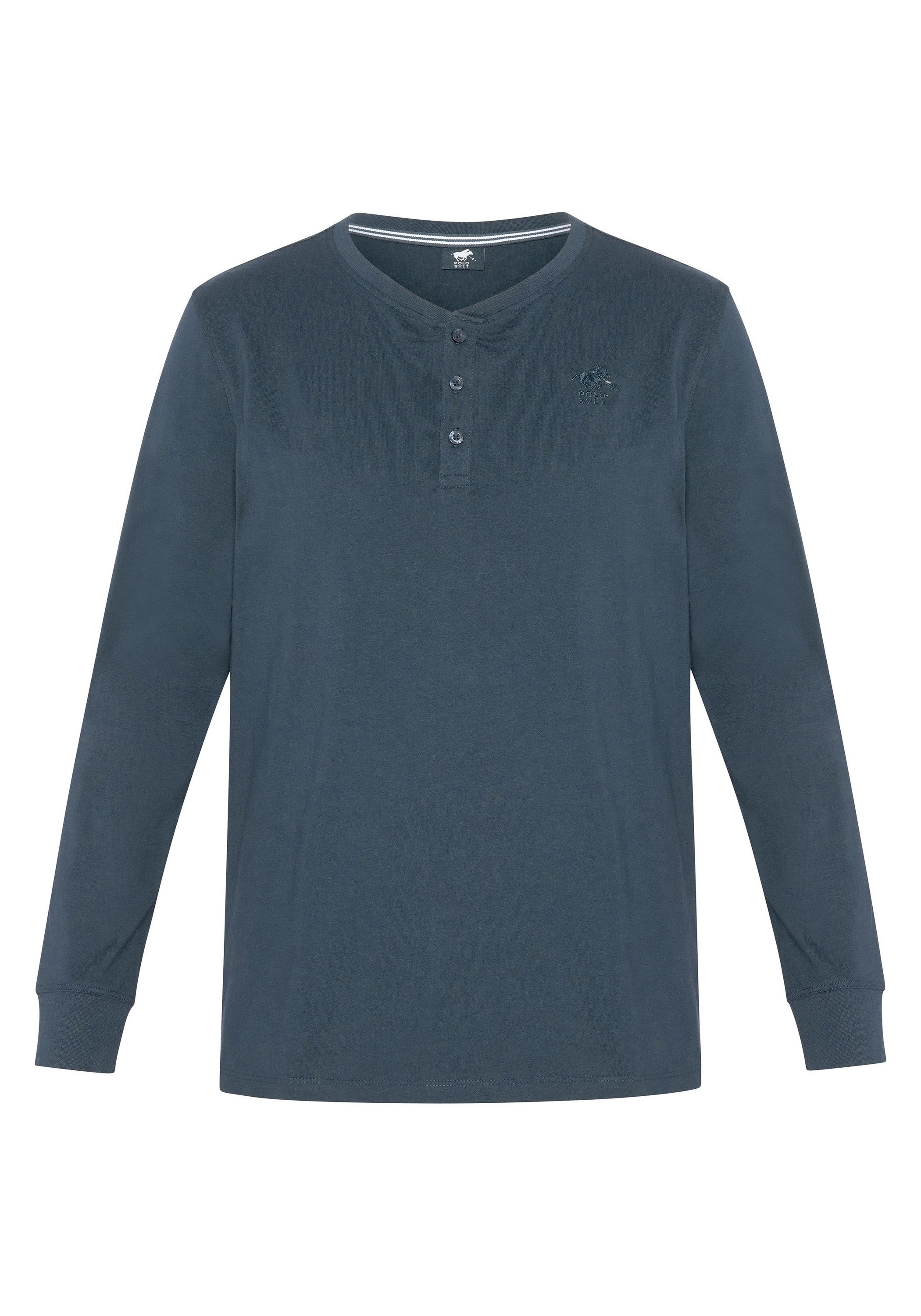 Polo Sylt Langarmshirt im Henley-Look günstig online kaufen