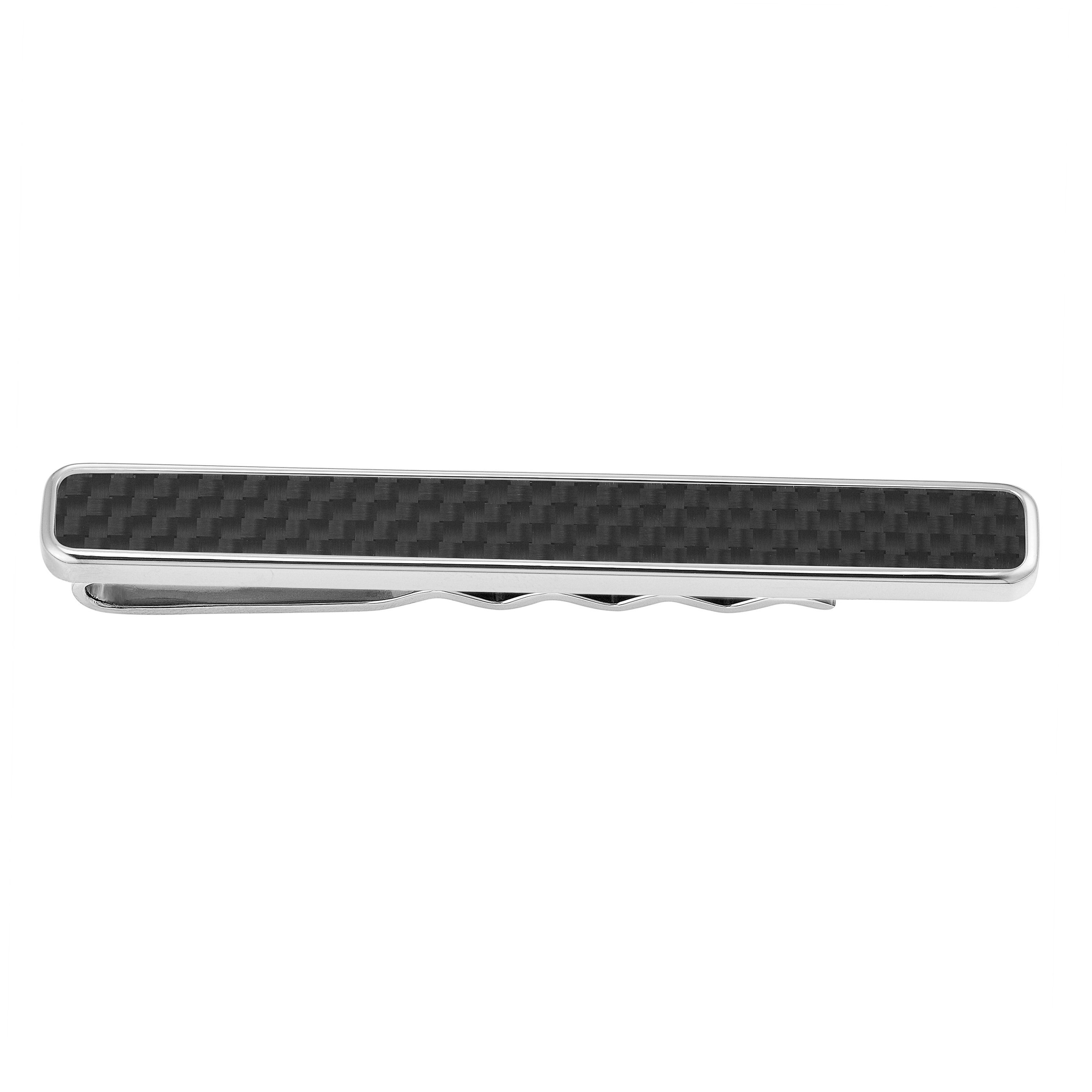 Karisma Krawattennadel Karisma Hochwertige Herren Edelstahl 316L Krawattennadel mit Karbon, Krawattenklammer/Tie Clip Farbwahl KTC202 - Karbon-schwarz