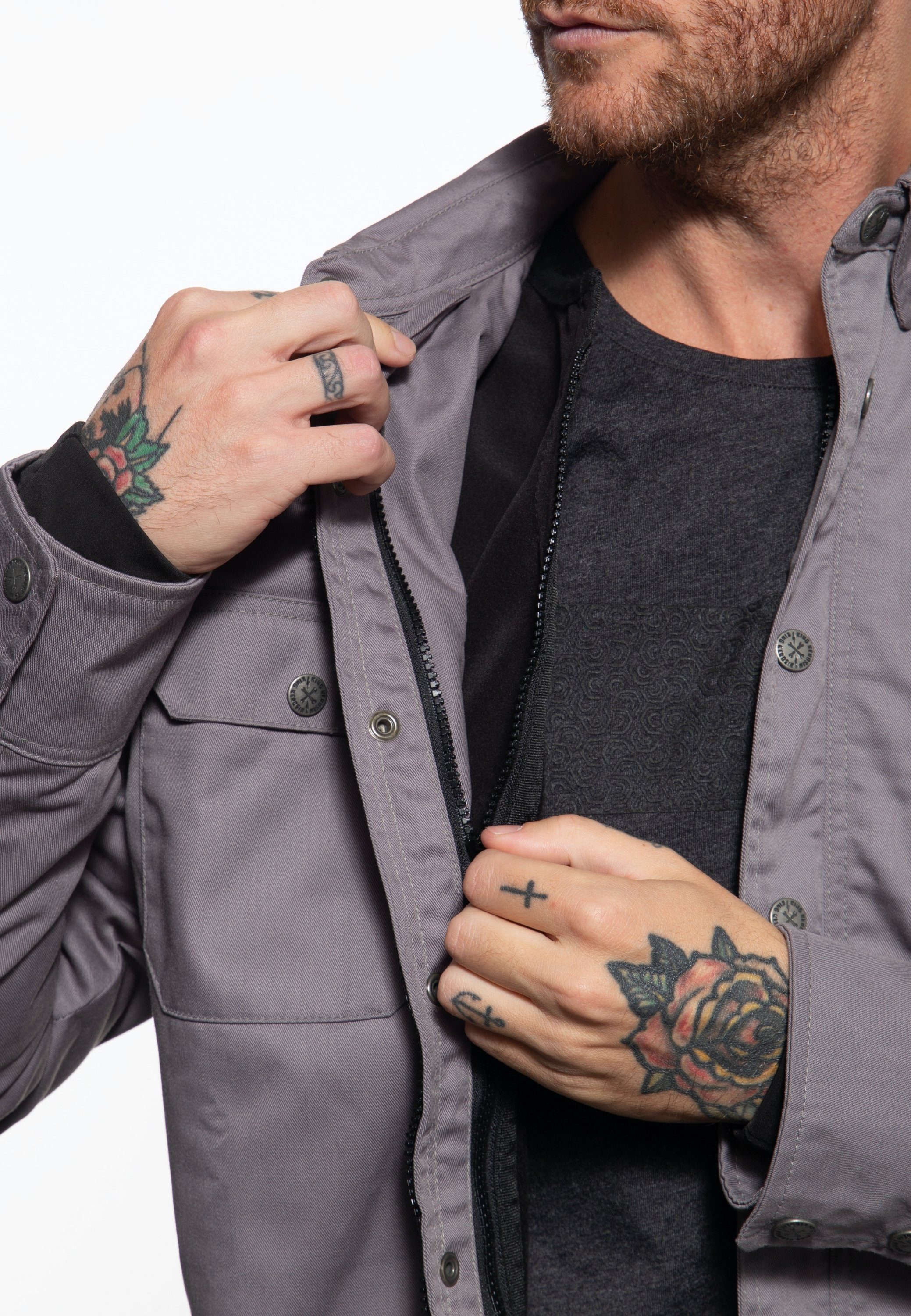 KingKerosin Kurzarmhemd mit separatem Softshell-Futter