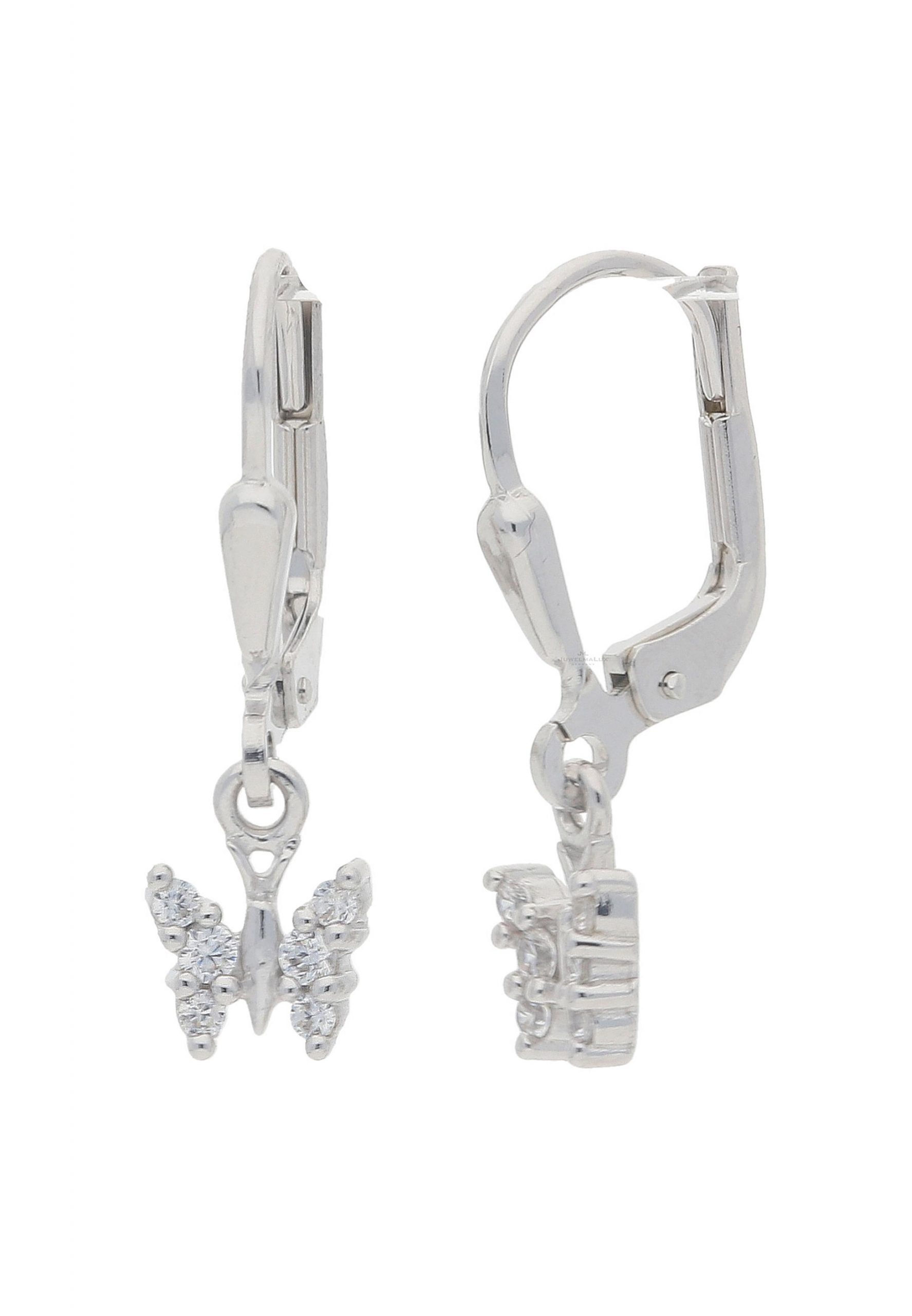 JuwelmaLux Paar Ohrhänger Ohrhänger Silber Schmetterling mit Zirkonia (2-tlg), Mädchen Ohrhänger Silber 925/000, inkl. Schmuckschachtel