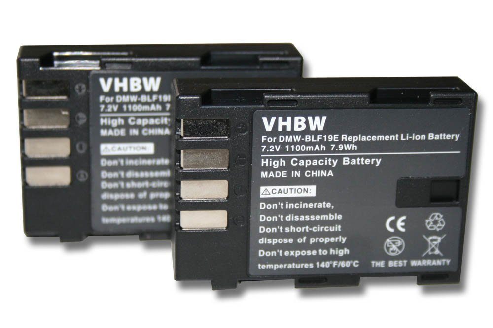 vhbw DC-GH5L, DMC-GH3, für passend Panasonic mAh DMC-GH3A, Lumix DC-GH5, Kamera-Akku 1100