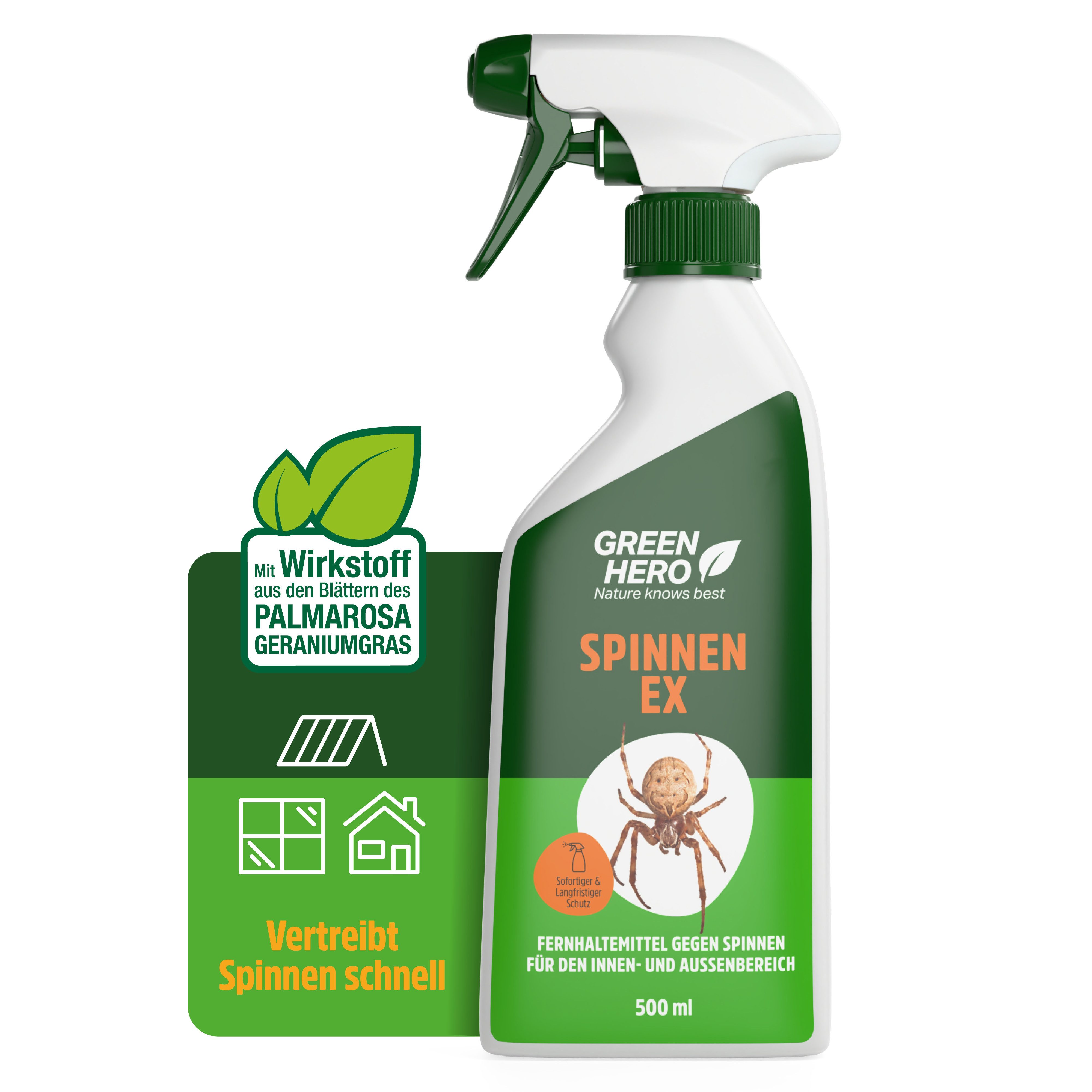 GreenHero Vergrämungsmittel Spinnen-Ex Spray zur Spinnenbekämpfung, 500 ml