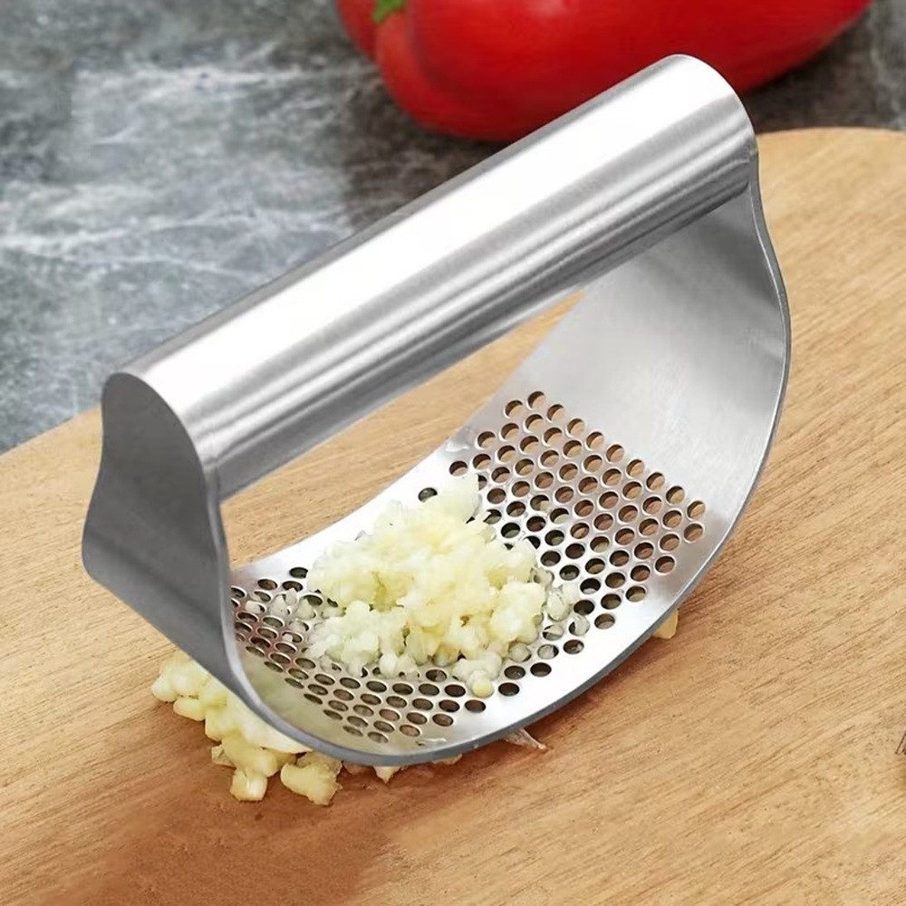 MORRENT Knoblauchpresse Edelstahl Knoblauchwippe, spülmaschinengeeignet, einfache Bedienung, Knoblauch Presse rostfrei, ergonomische, spülmaschinengeeignet